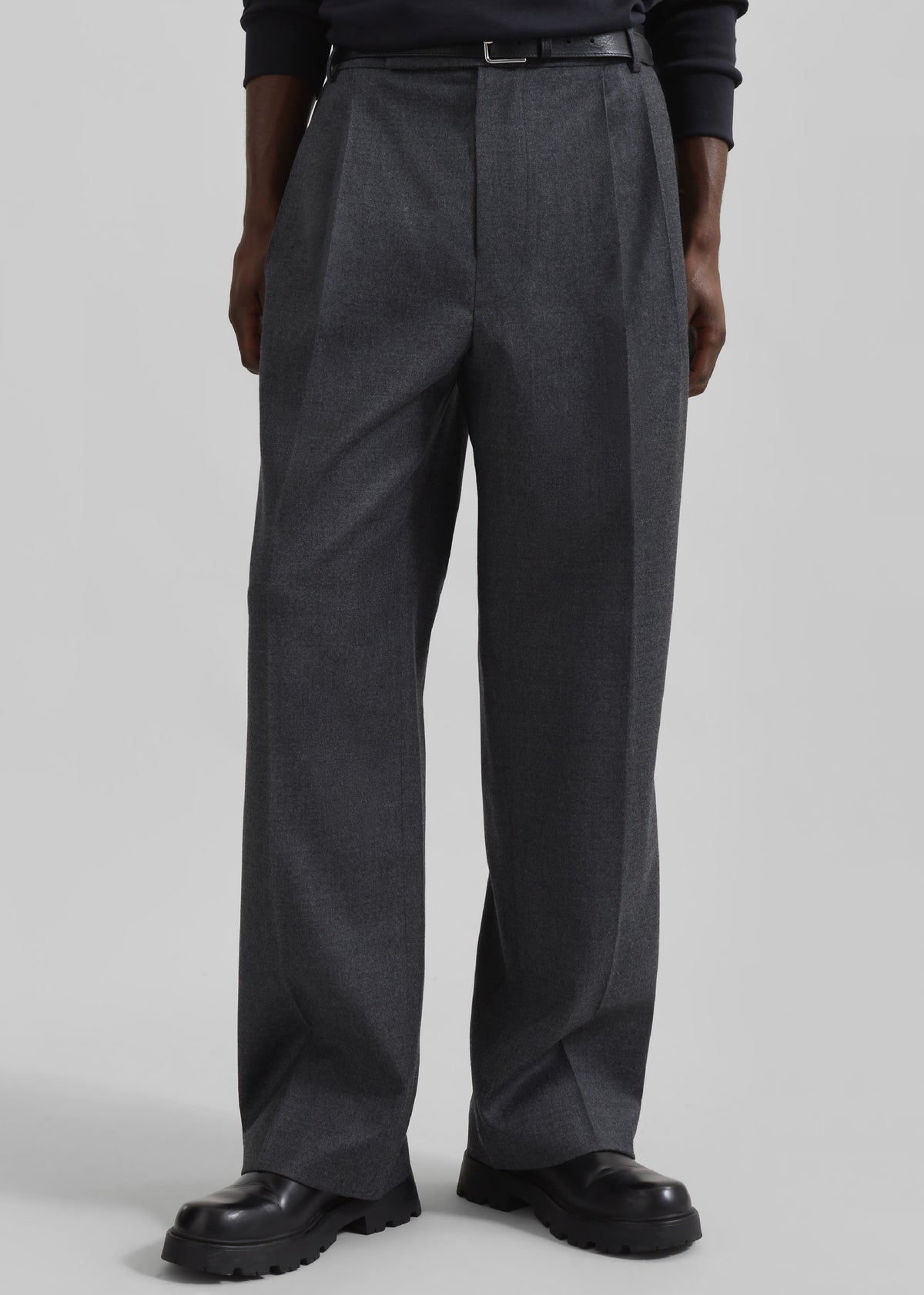 Beo Wool Flannel Suit Pants - Charcoal The Frankie Shop Beo Wool Flannel Suit Pants - Charcoal The Frankie Shop
