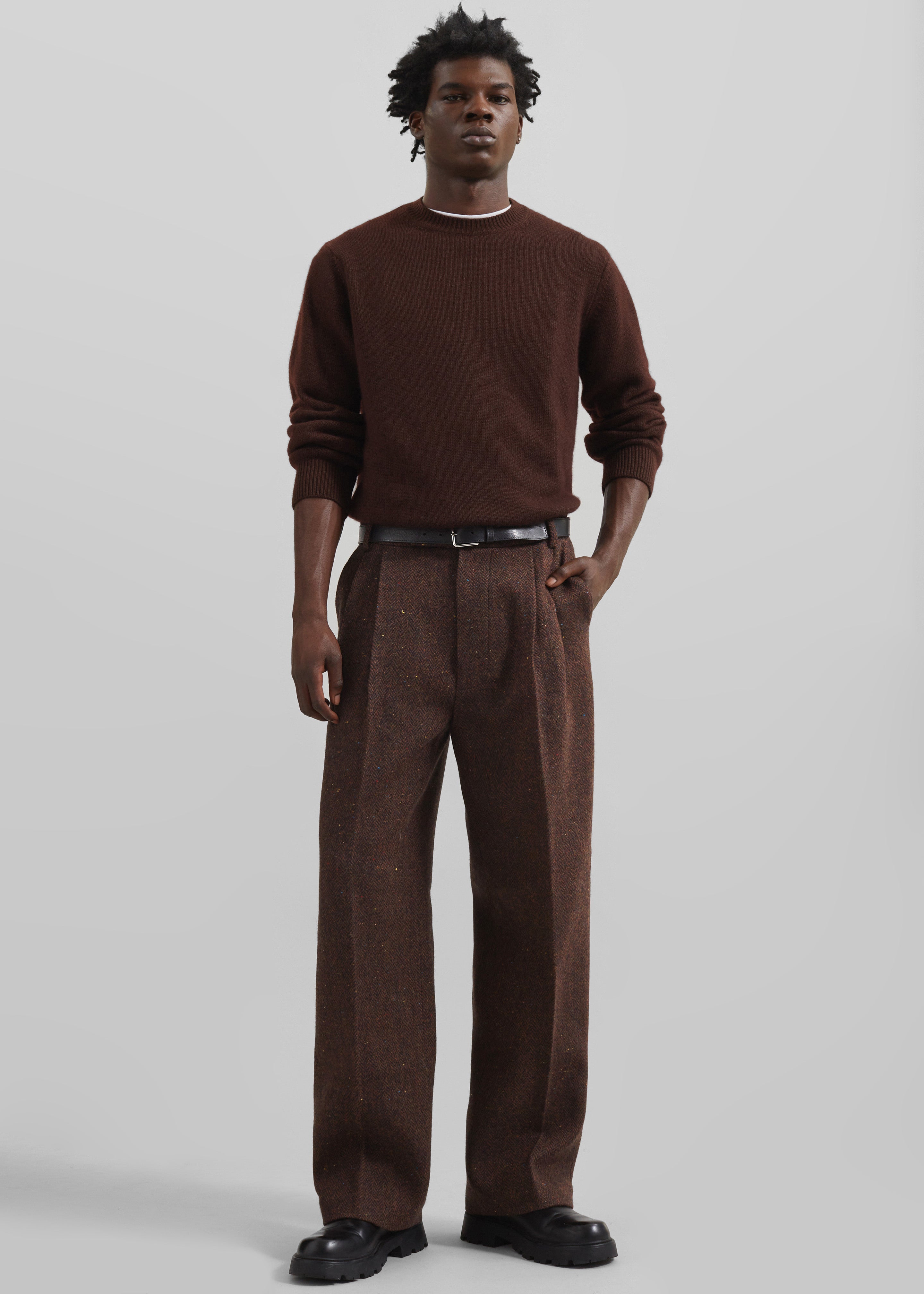 Beo Wool Suit Pants - Brown - 4