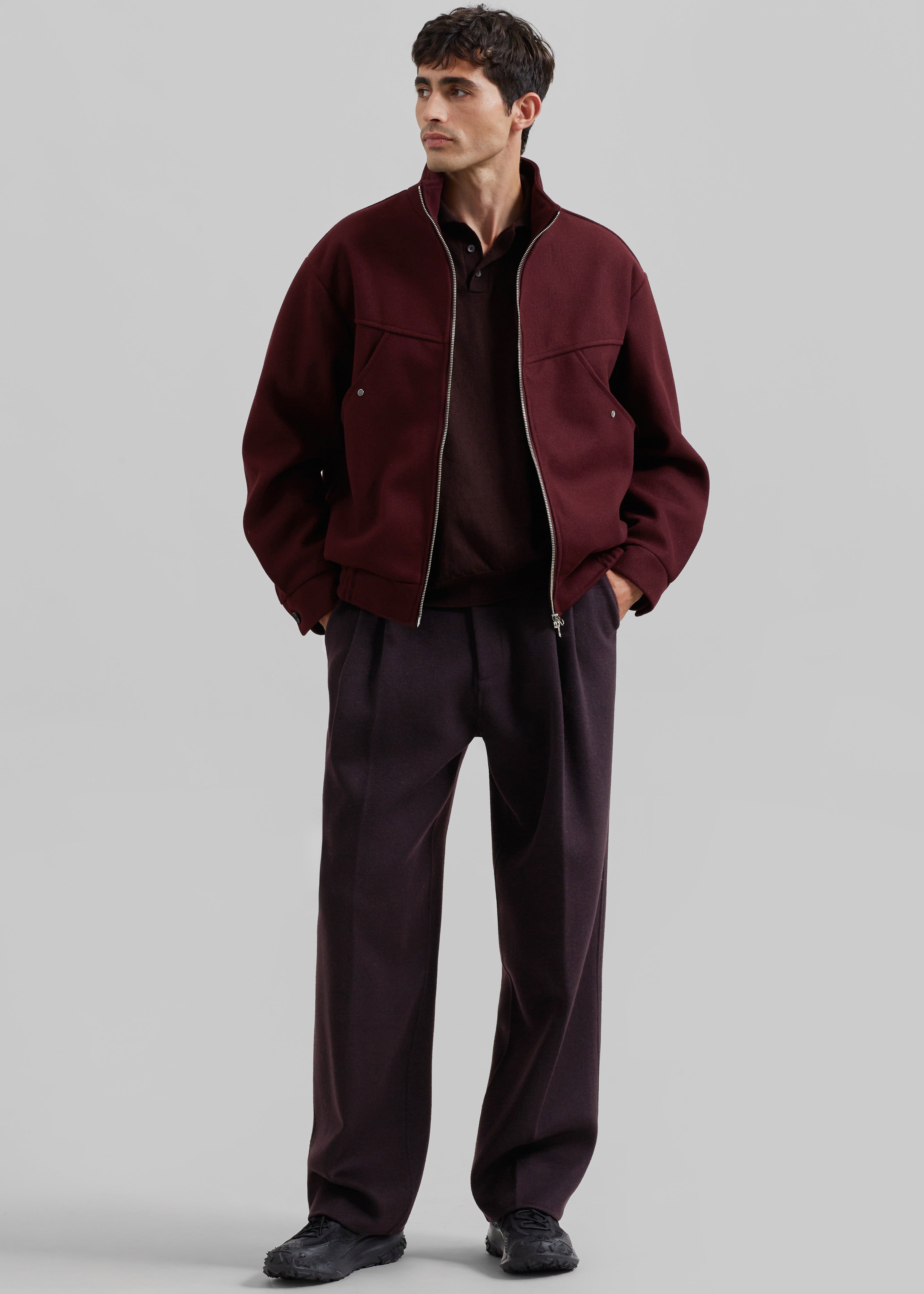 Beo Wool Suit Pants - Dark Plum - 5