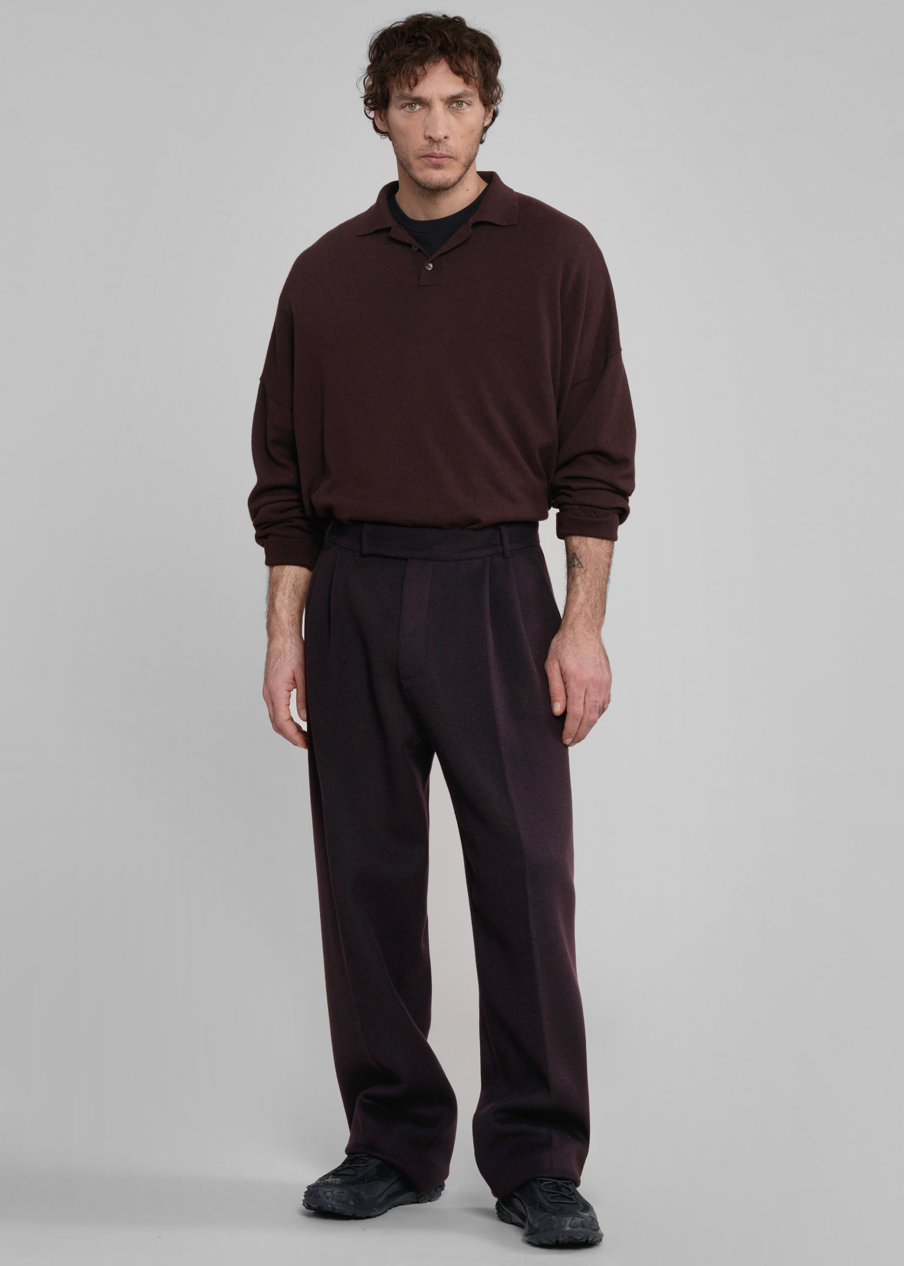 Beo Wool Suit Pants - Dark Plum - 12