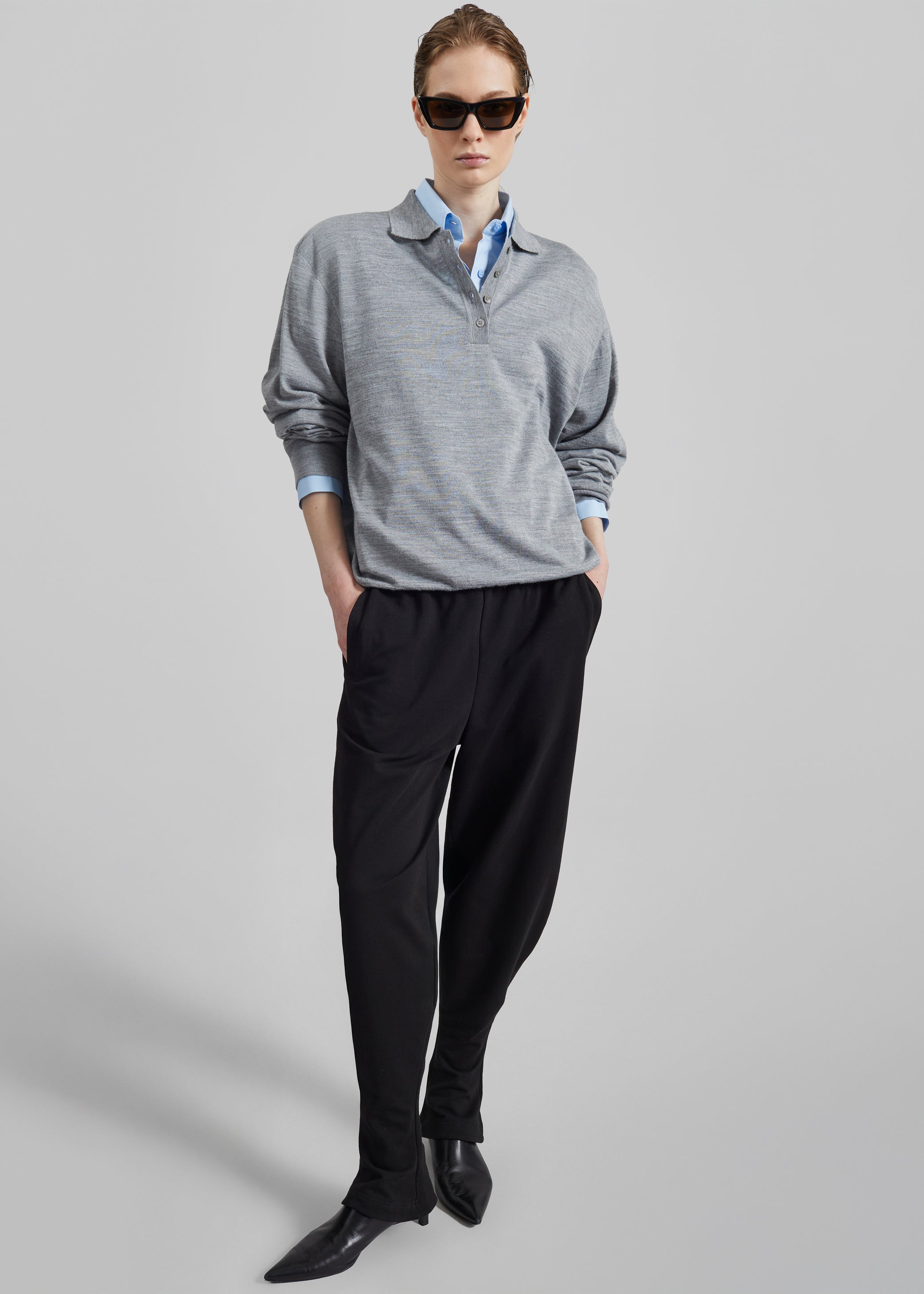 Shop the look image for Bercy Curved Jersey Joggers - Black