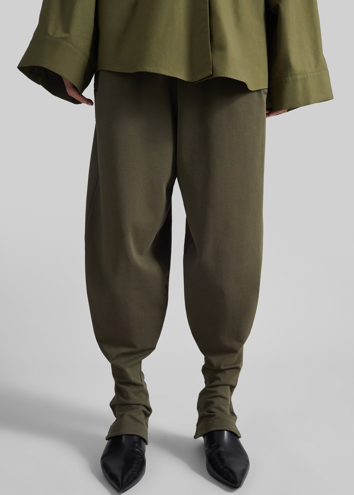 Bercy Curved Jersey Joggers - Olive - 2