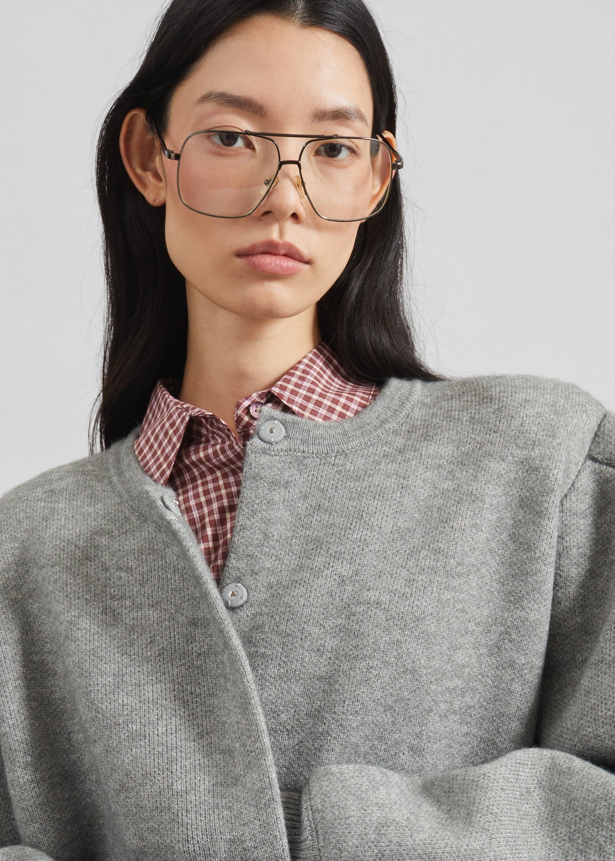 Bergen Padded Knit Cardigan - Grey - 8