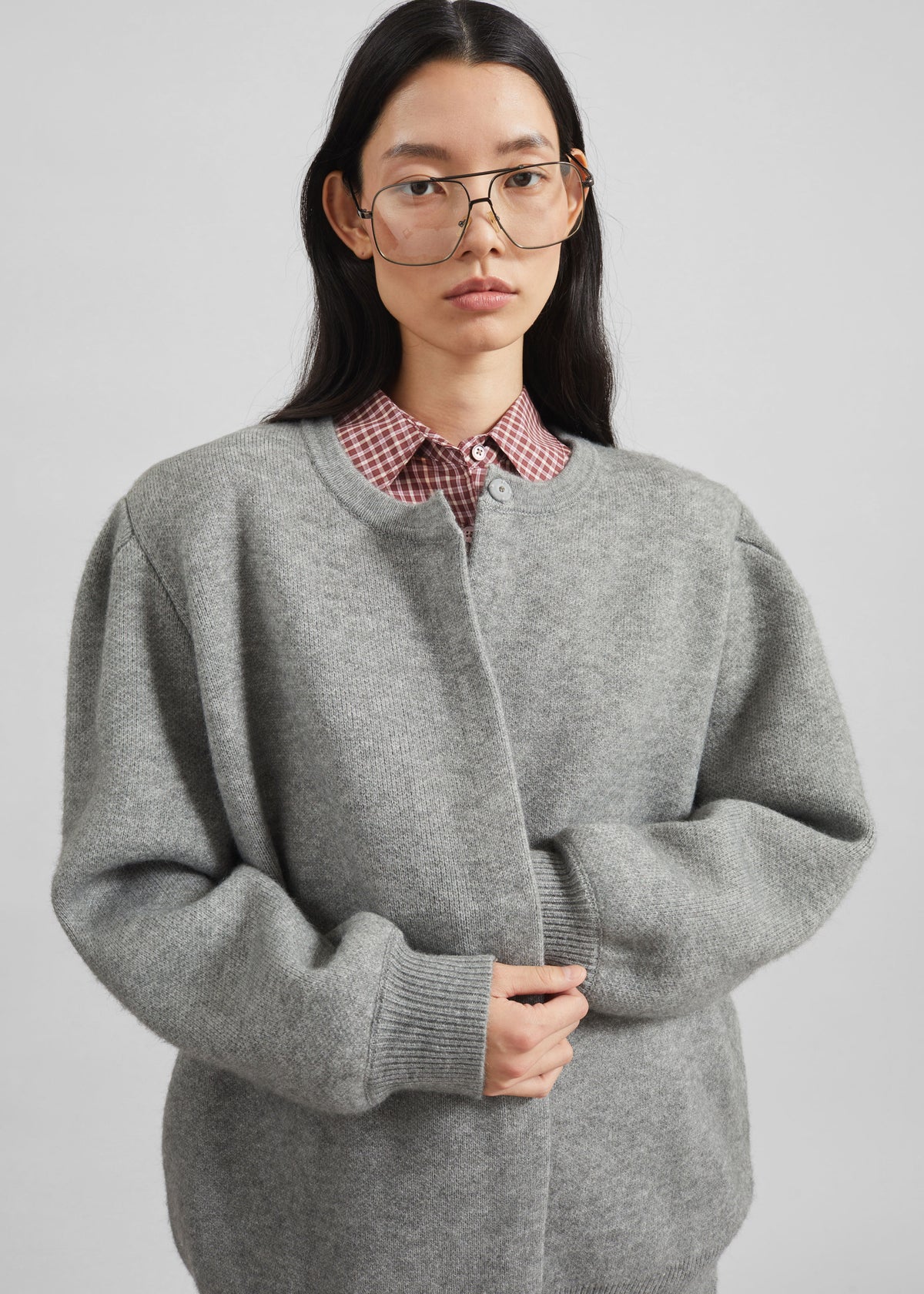 Bergen Padded Knit Cardigan - Grey - 5