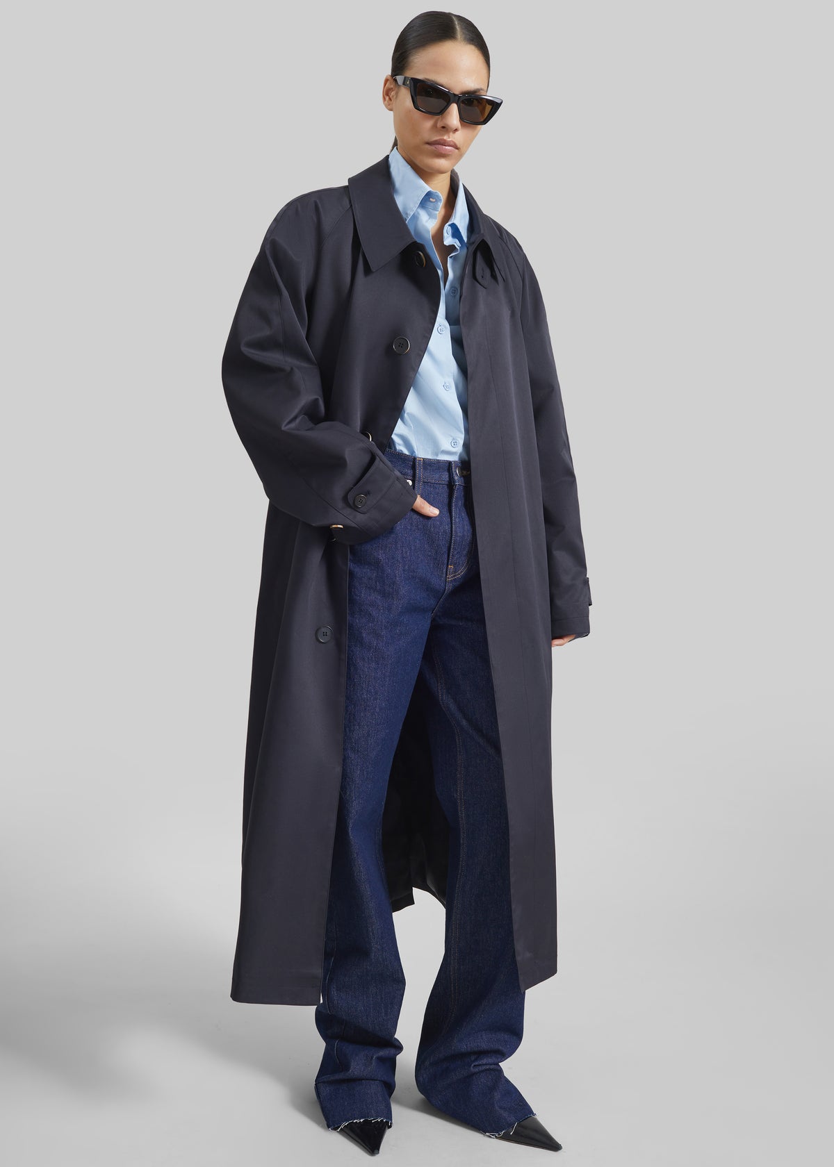 Berlare Trench Coat - Dark Navy - 1