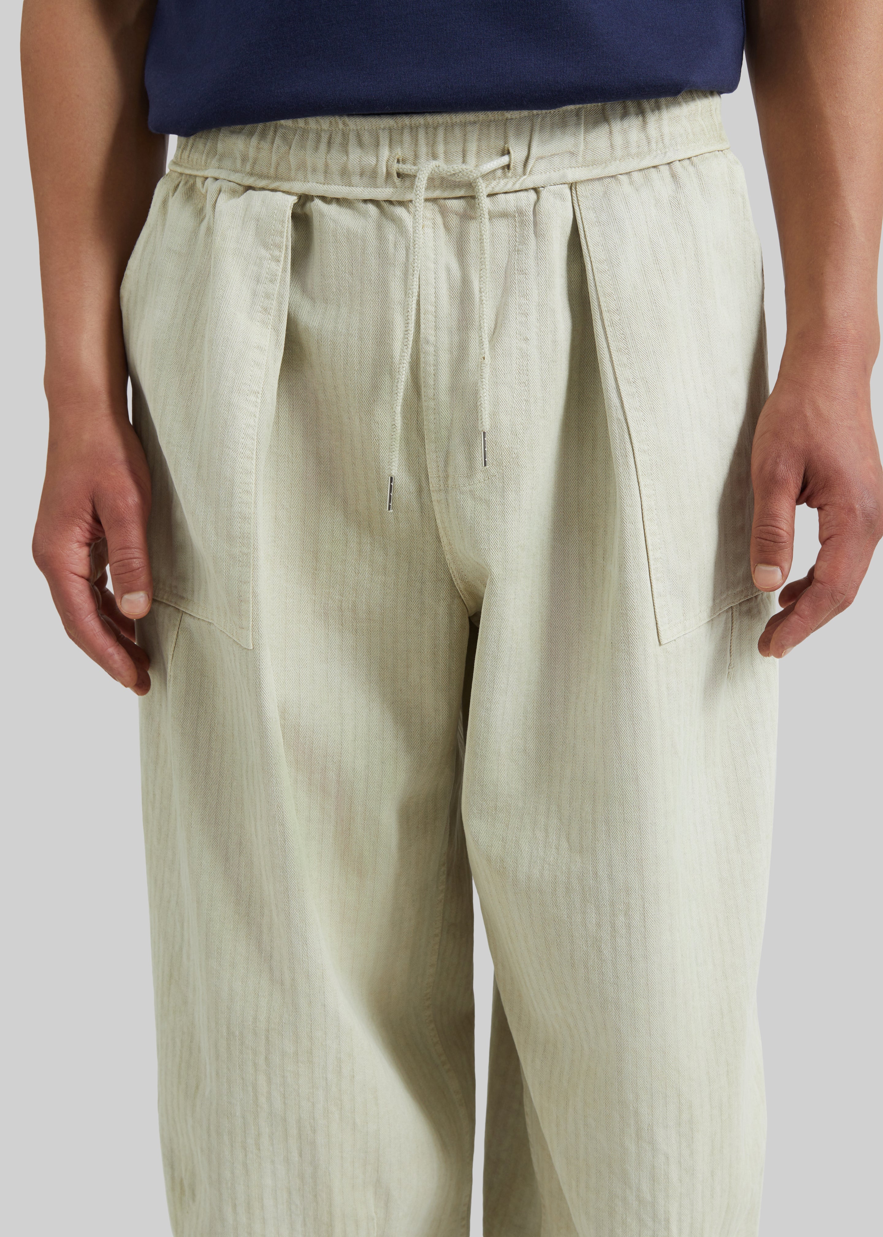Bernay Herringbone Balloon Pants - Beige - 3