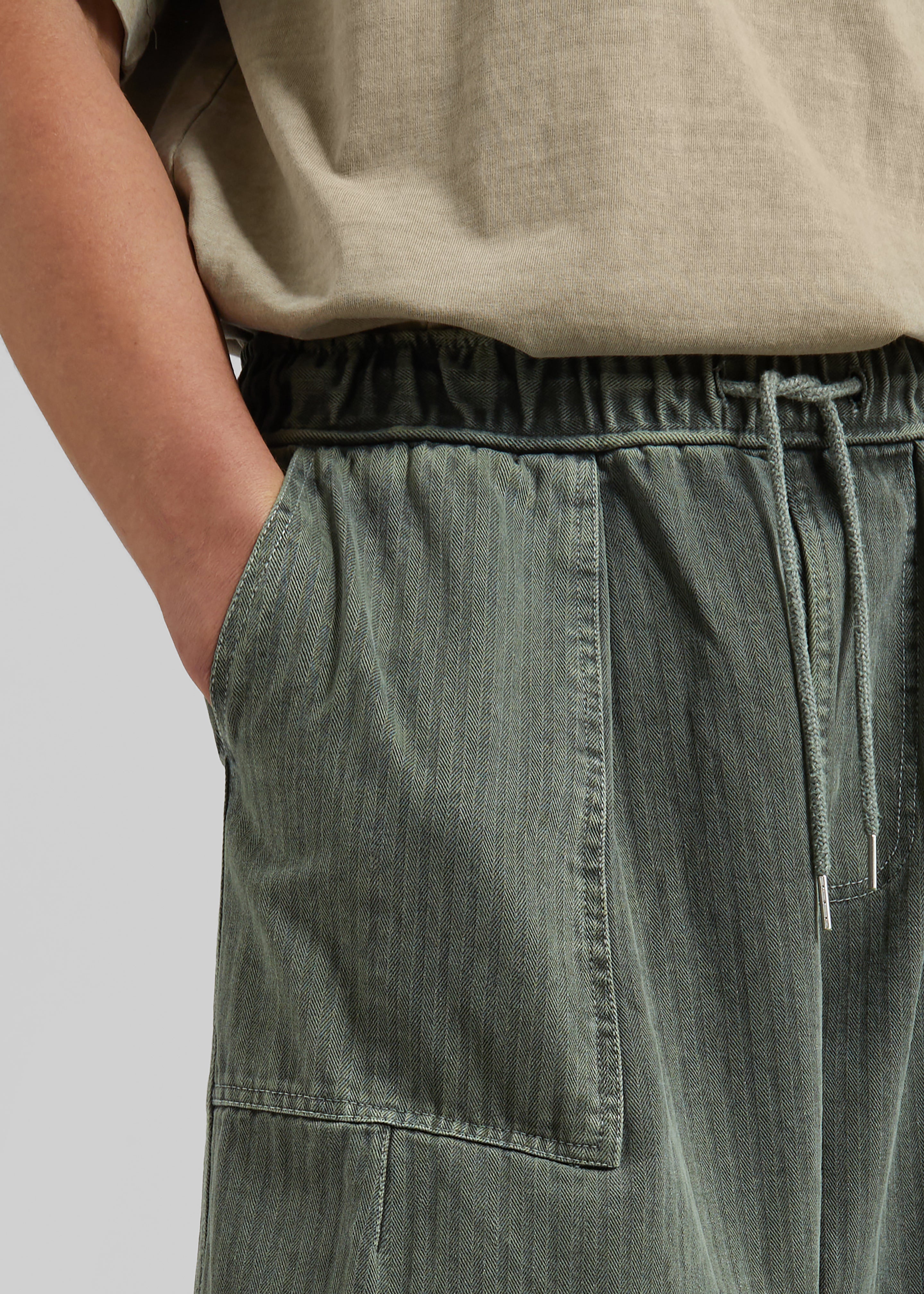 Bernay Herringbone Balloon Pants - Pale Olive - 3