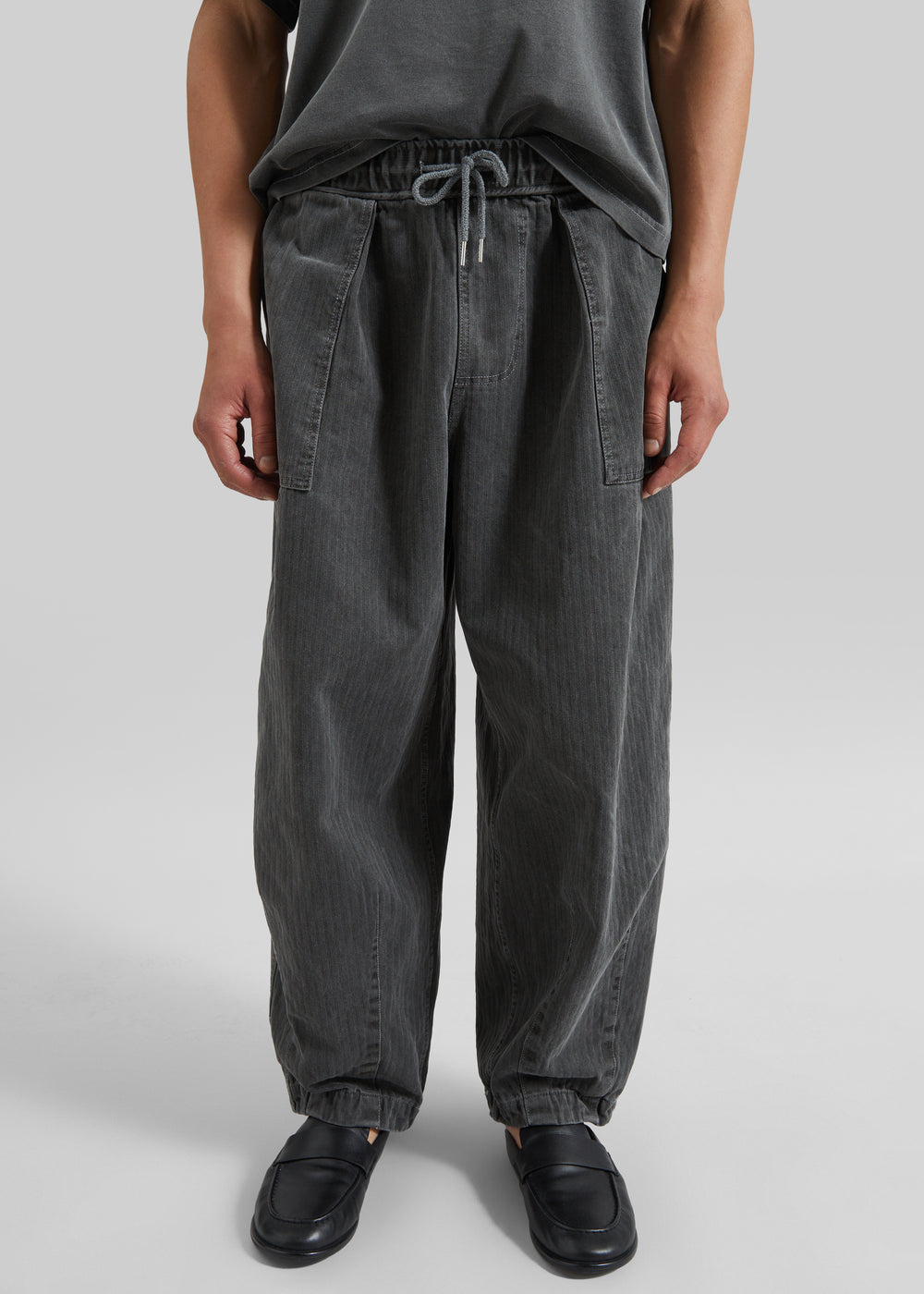Bernay Herringbone Balloon Pants - Slate Grey - 1