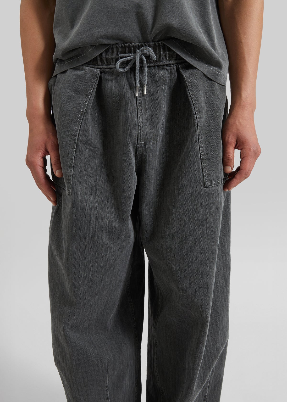 Bernay Herringbone Balloon Pants - Slate Grey - 4