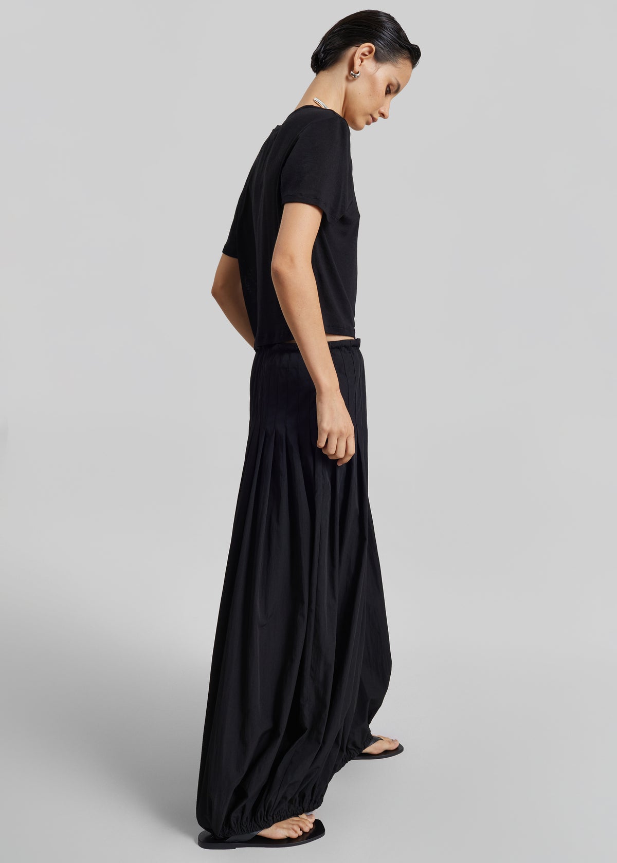 Berson Gathered Balloon Pants - Black - 7