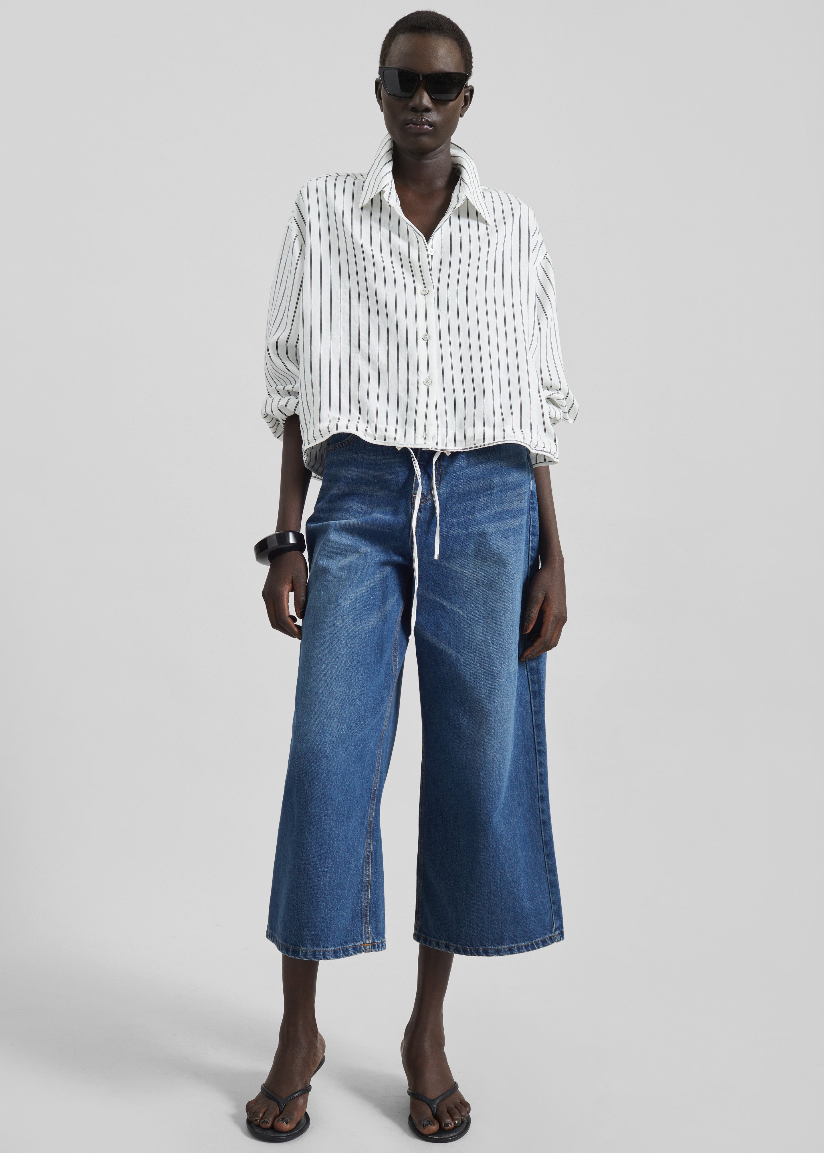 Besdon Denim Culottes - Medium Wash - 5