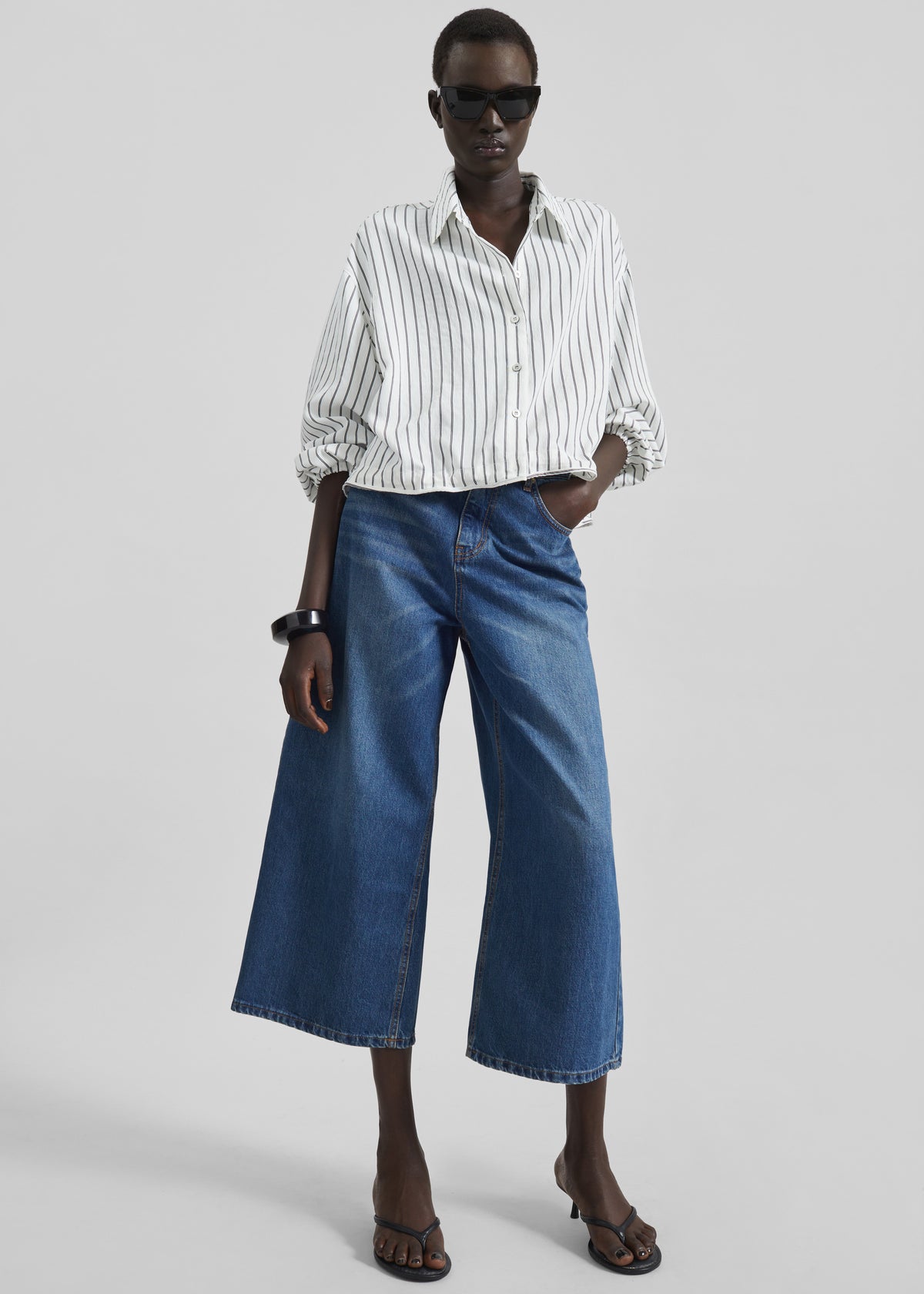 Besdon Denim Culottes - Medium Wash - 3