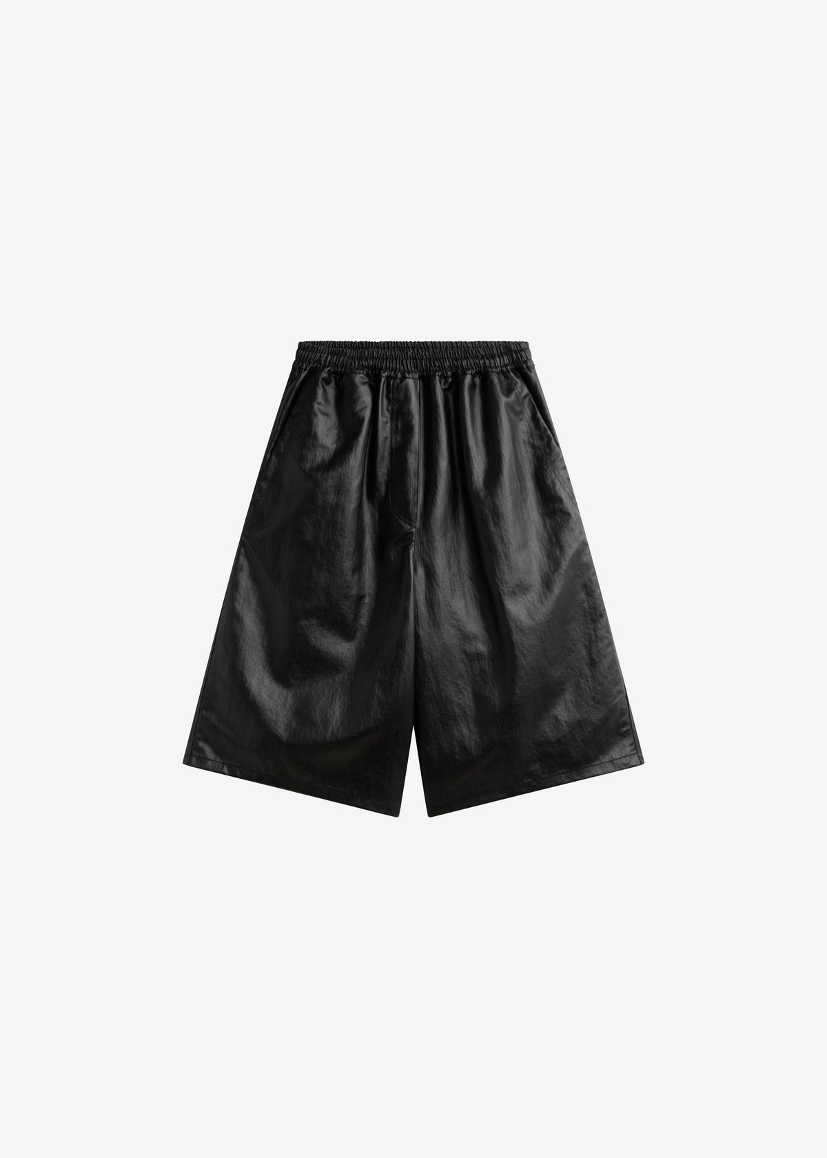 Beslon Leather-Effect Bermuda Shorts - Black - 9