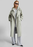 Besme Layered Trench Coat - Sage