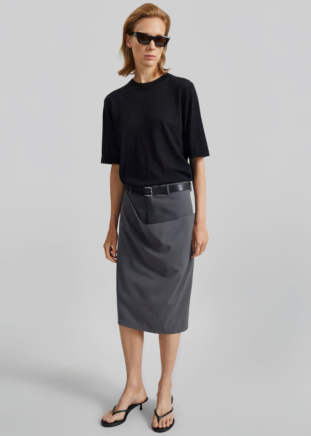 Bettter Draped Side Skirt - Grey