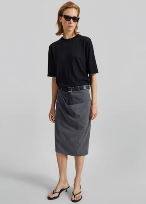 Bettter Draped Side Skirt - Grey