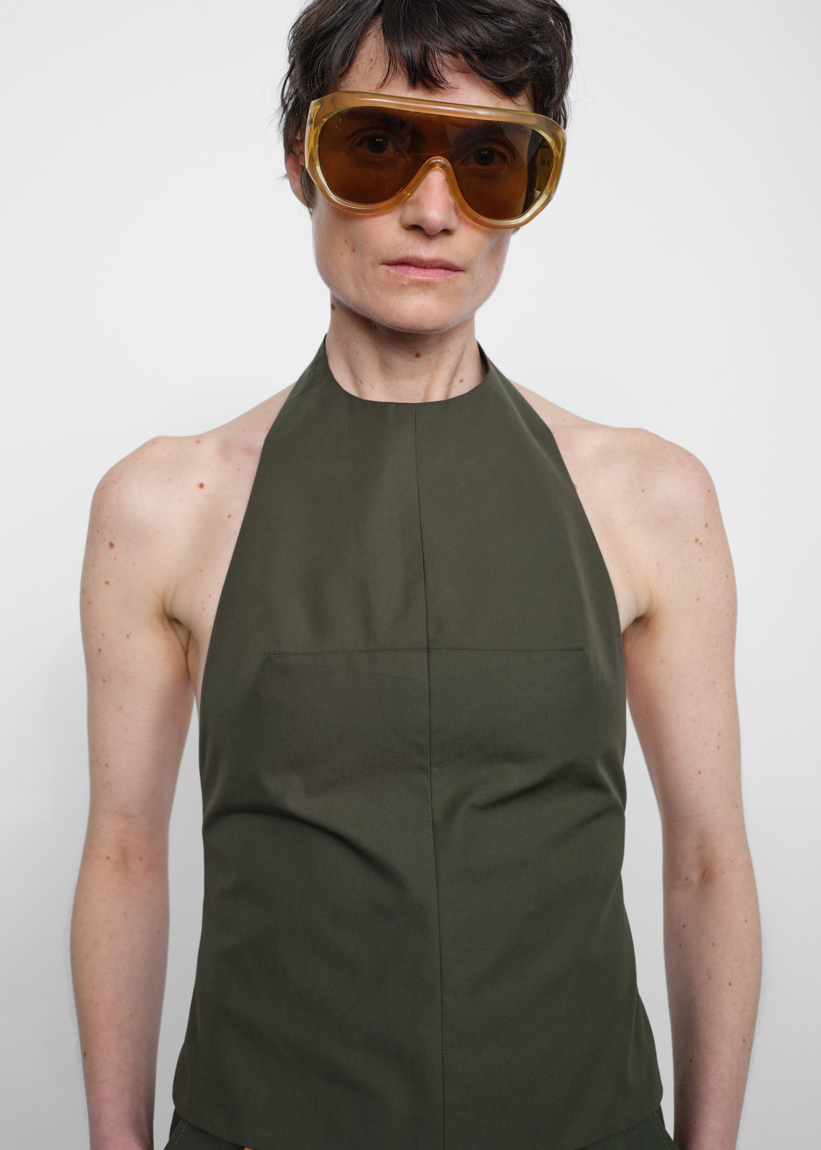 Bettter Emmerson Halterneck Top - Khaki - 1