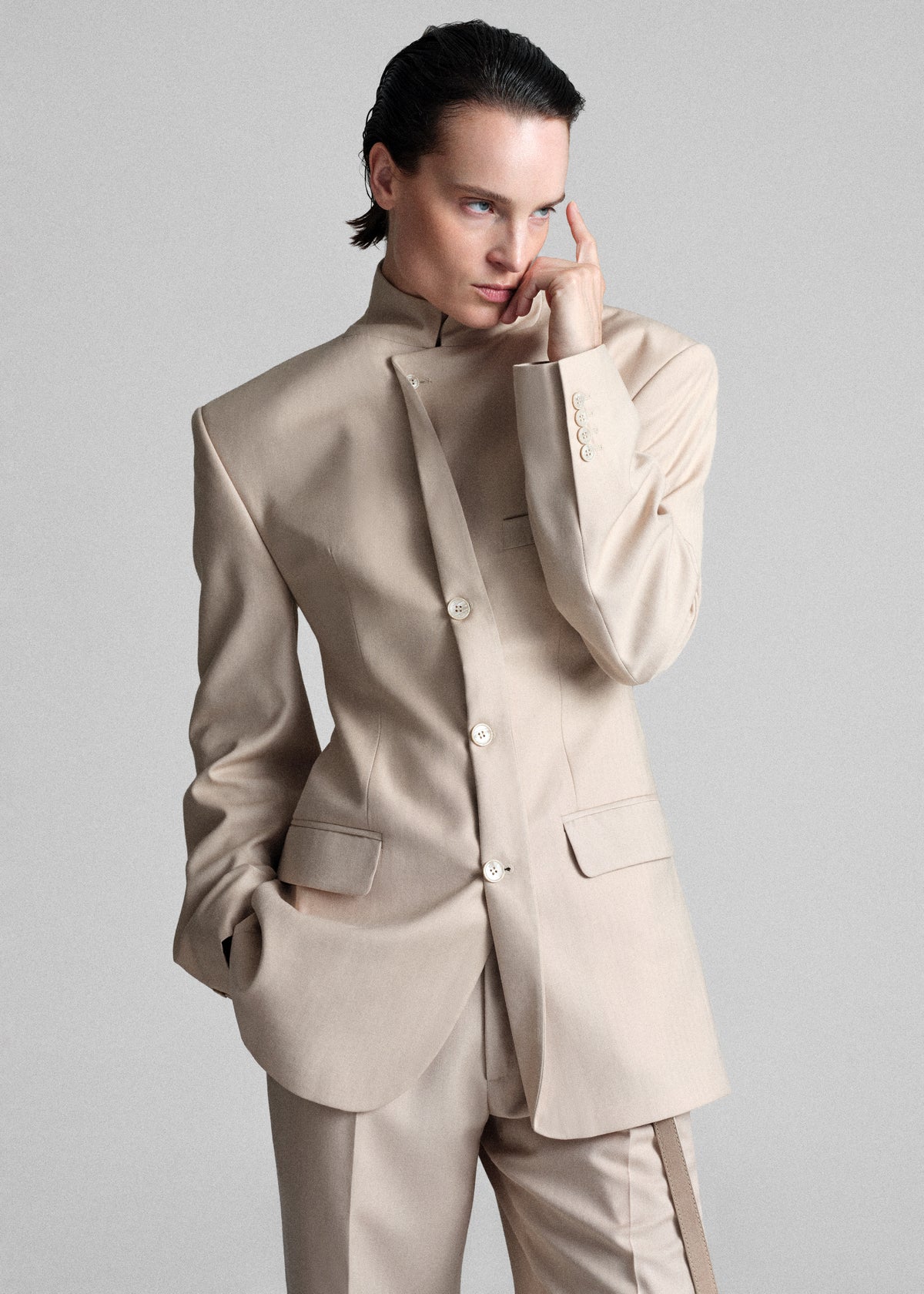 Bettter Folded Blazer - Beige - 3