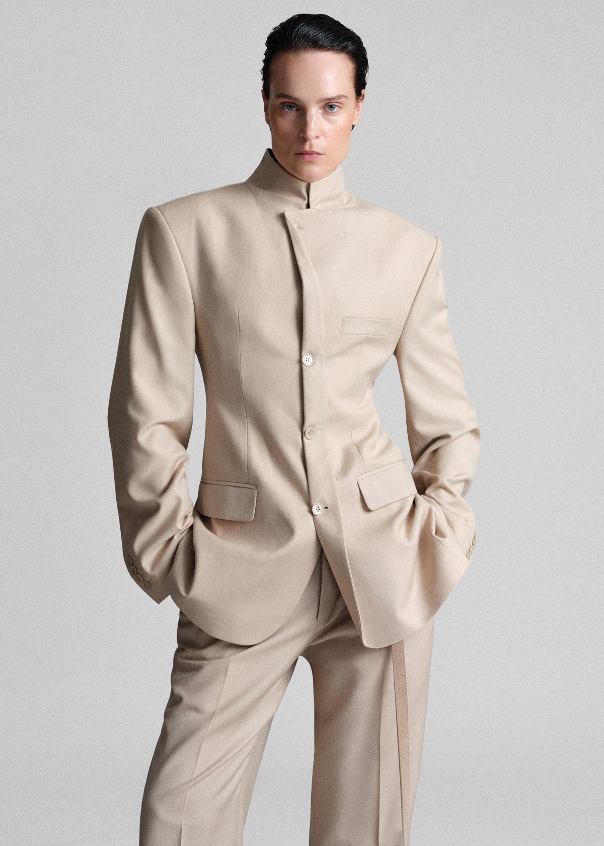 Bettter Folded Blazer - Beige - 1