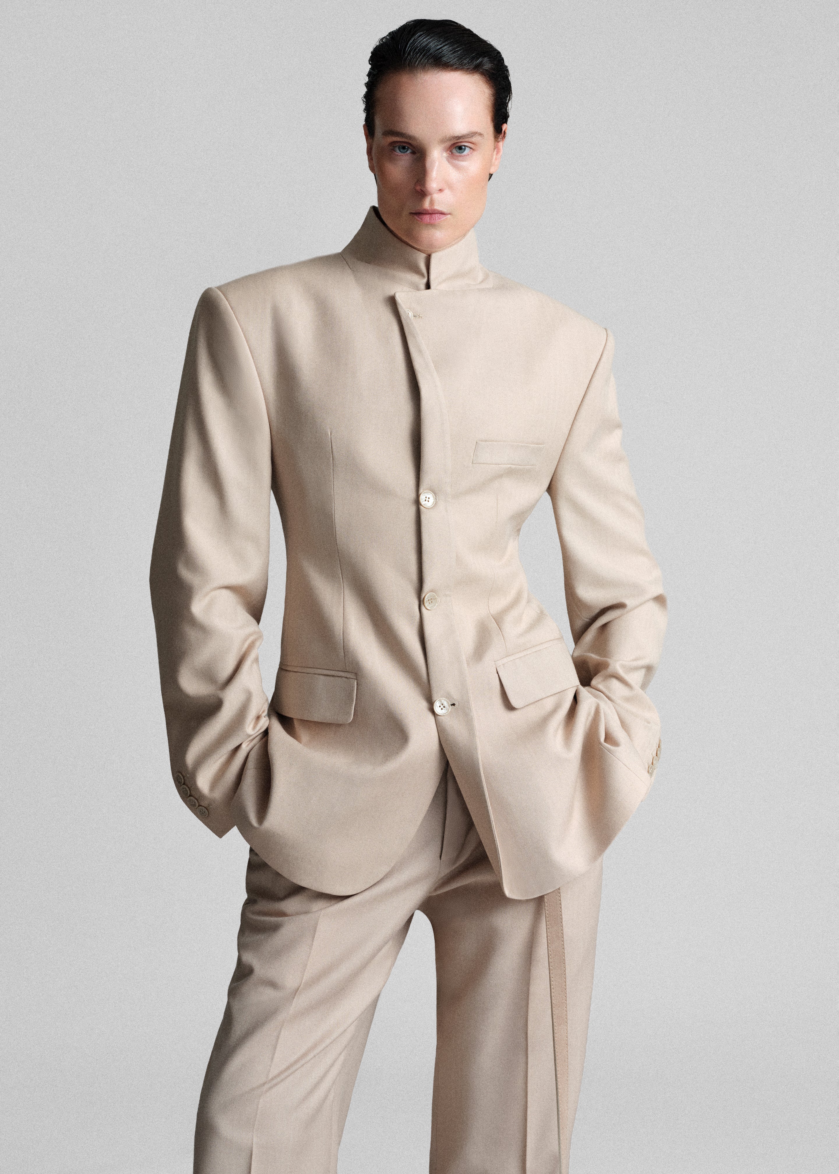 Bettter Folded Blazer - Beige - 1