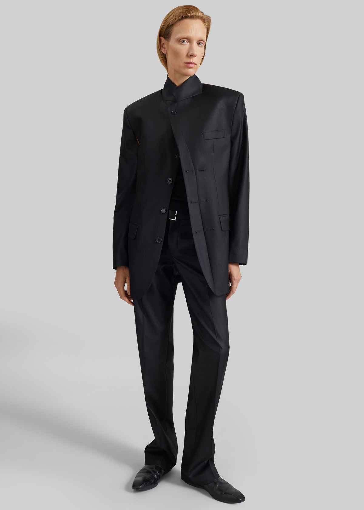 Bettter Folded Blazer With Slits - Black - 3