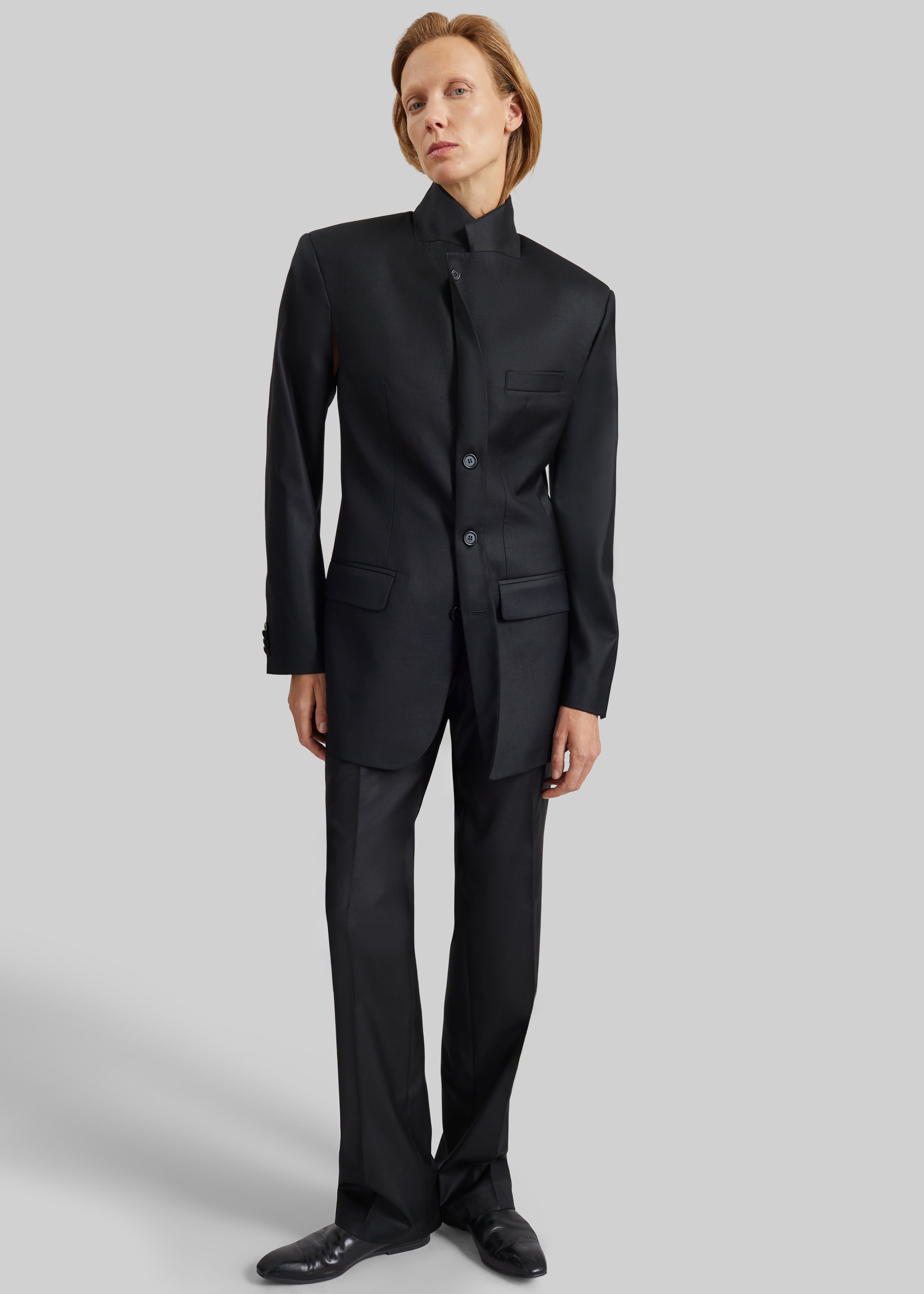 Bettter Folded Blazer With Slits - Black - 7