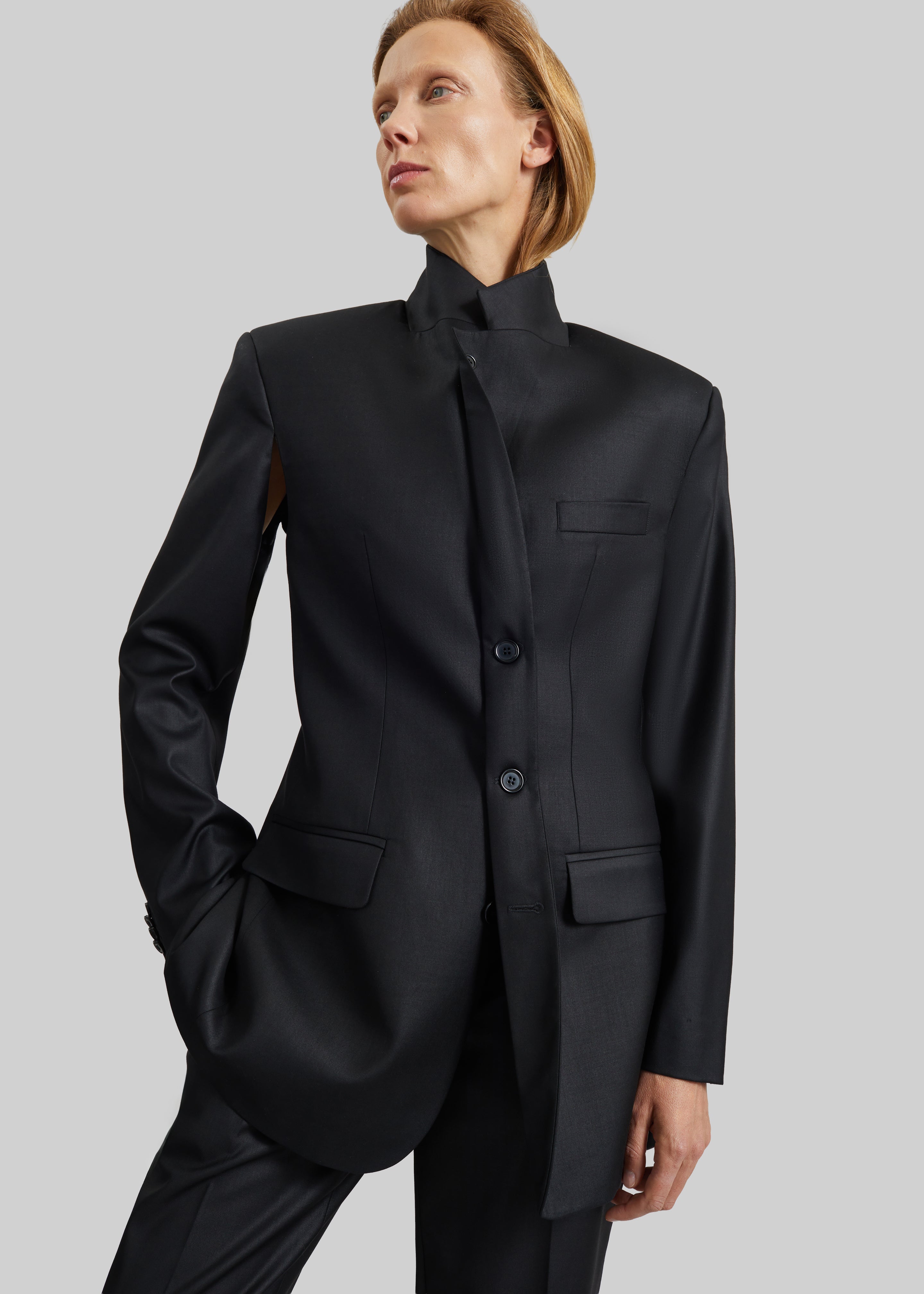 Bettter Folded Blazer With Slits - Black - 6