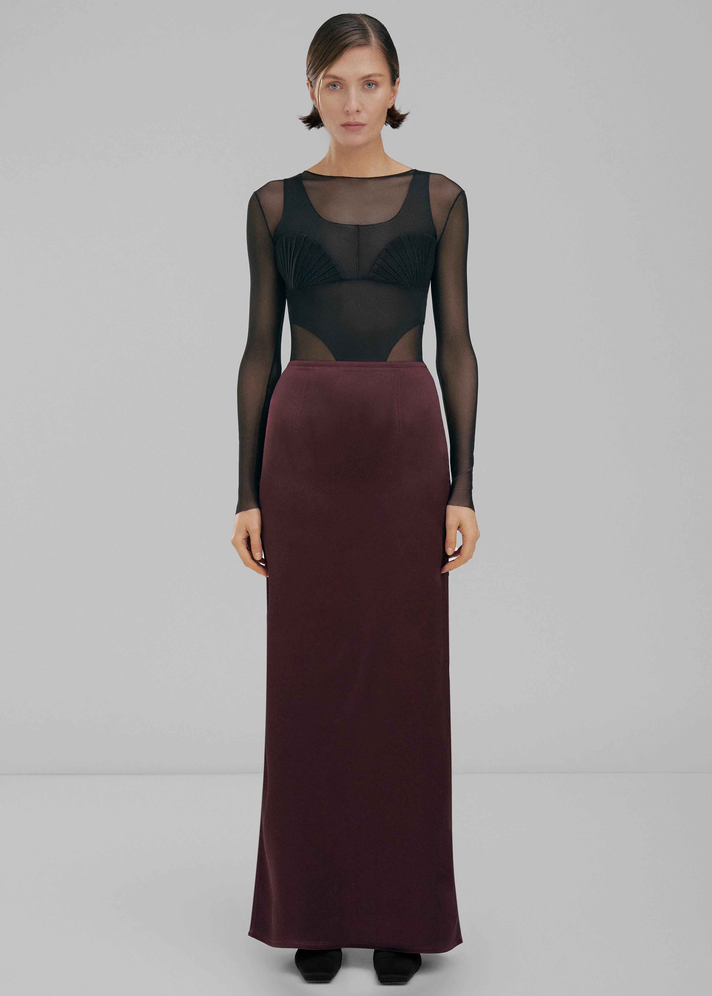 Bevza Ankle Length Skirt - Burgundy Brown - 6