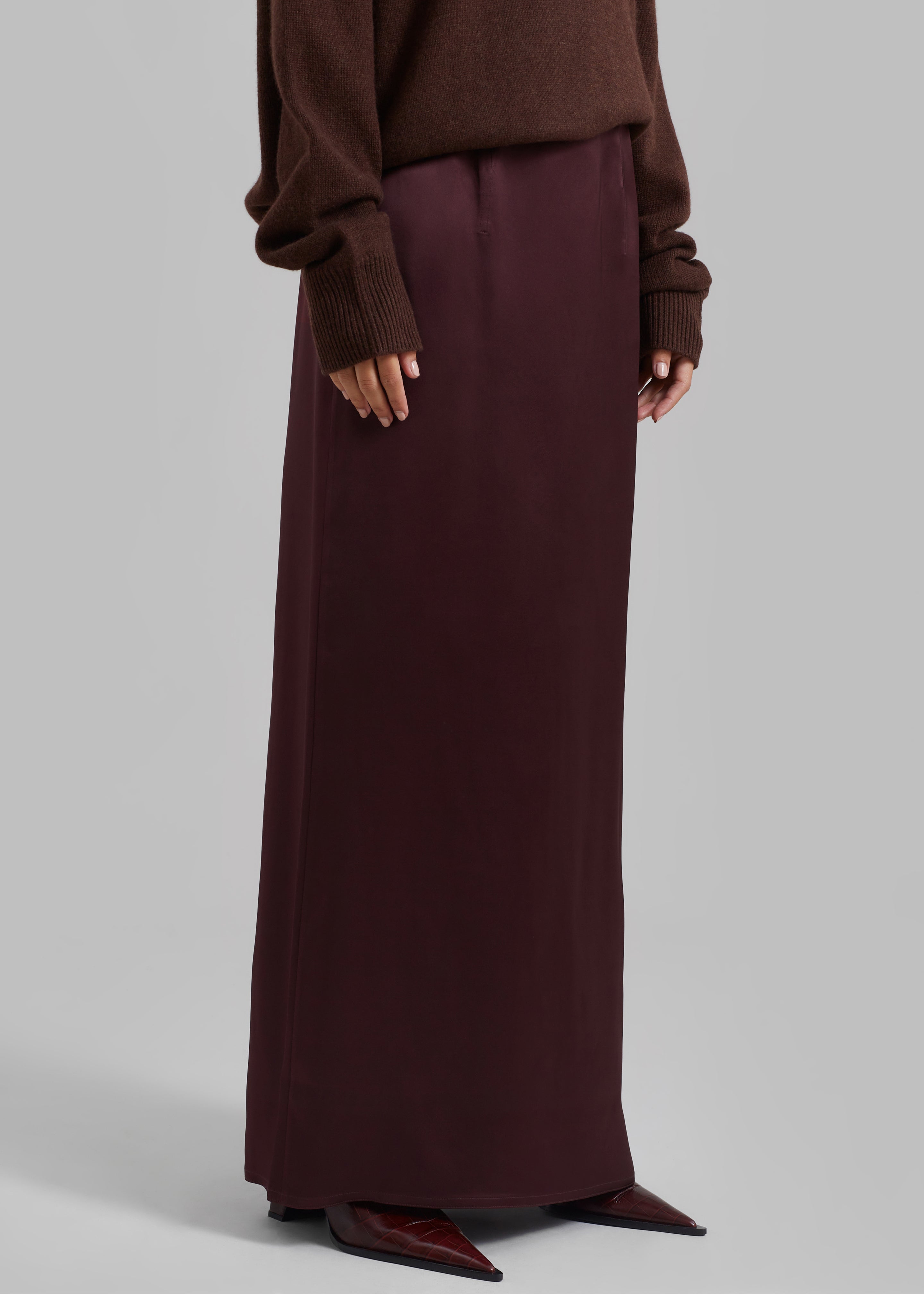 Bevza Ankle Length Skirt - Burgundy Brown - 7