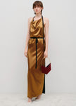 Bevza Apron Long Dress - Gold/Black