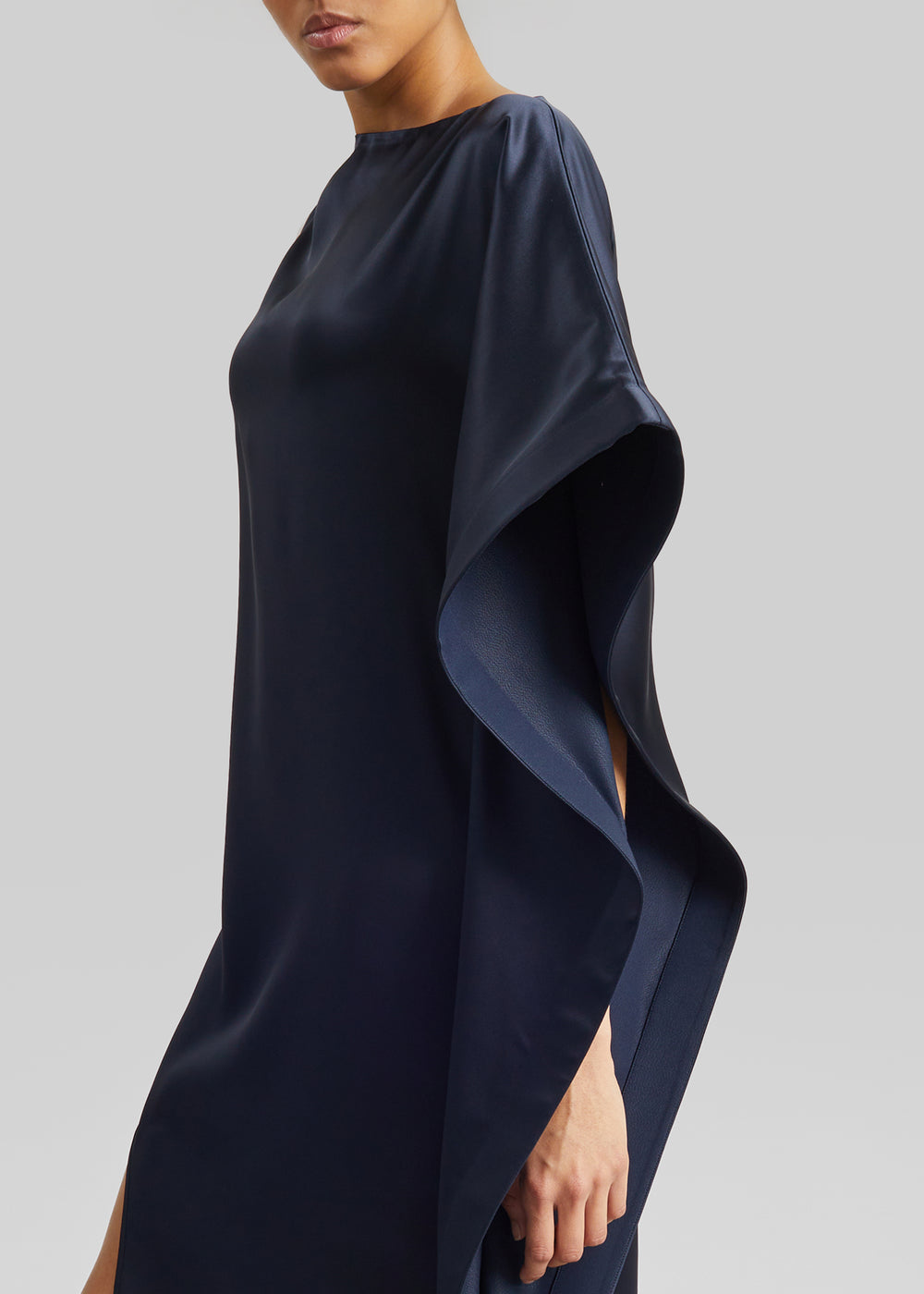 Bevza Asymmetric Maxi Dress - Dark Ink Navy - 1