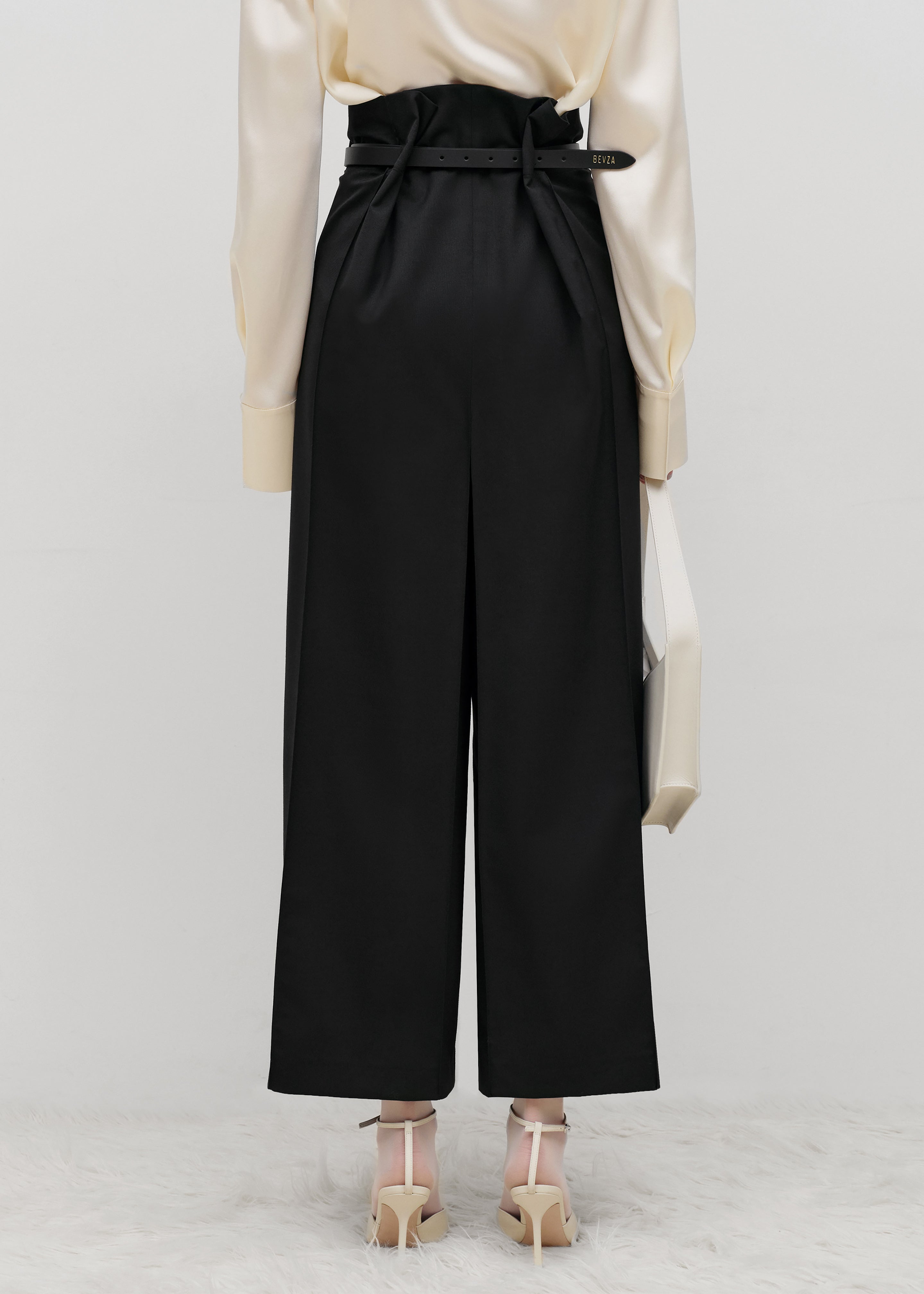 Bevza Belted Square Culottes - Black - 2