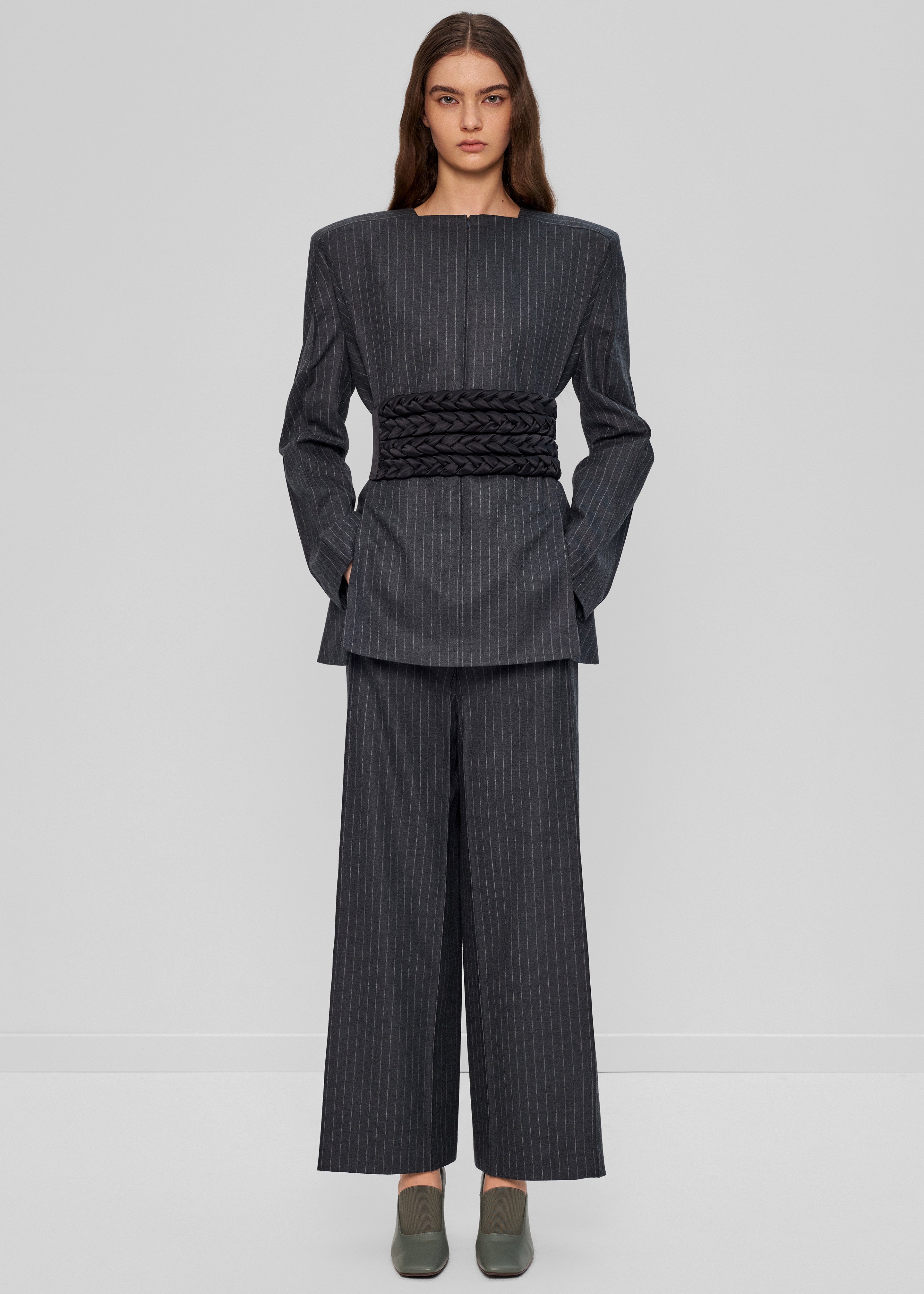 Bevza Belted Square Culottes - Dark Grey - 4