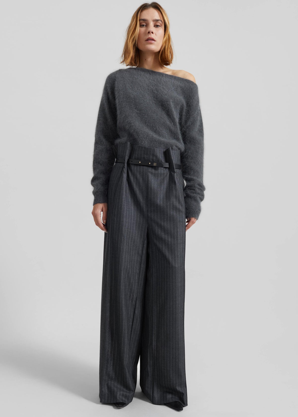 Bevza Belted Square Culottes - Dark Grey - 2