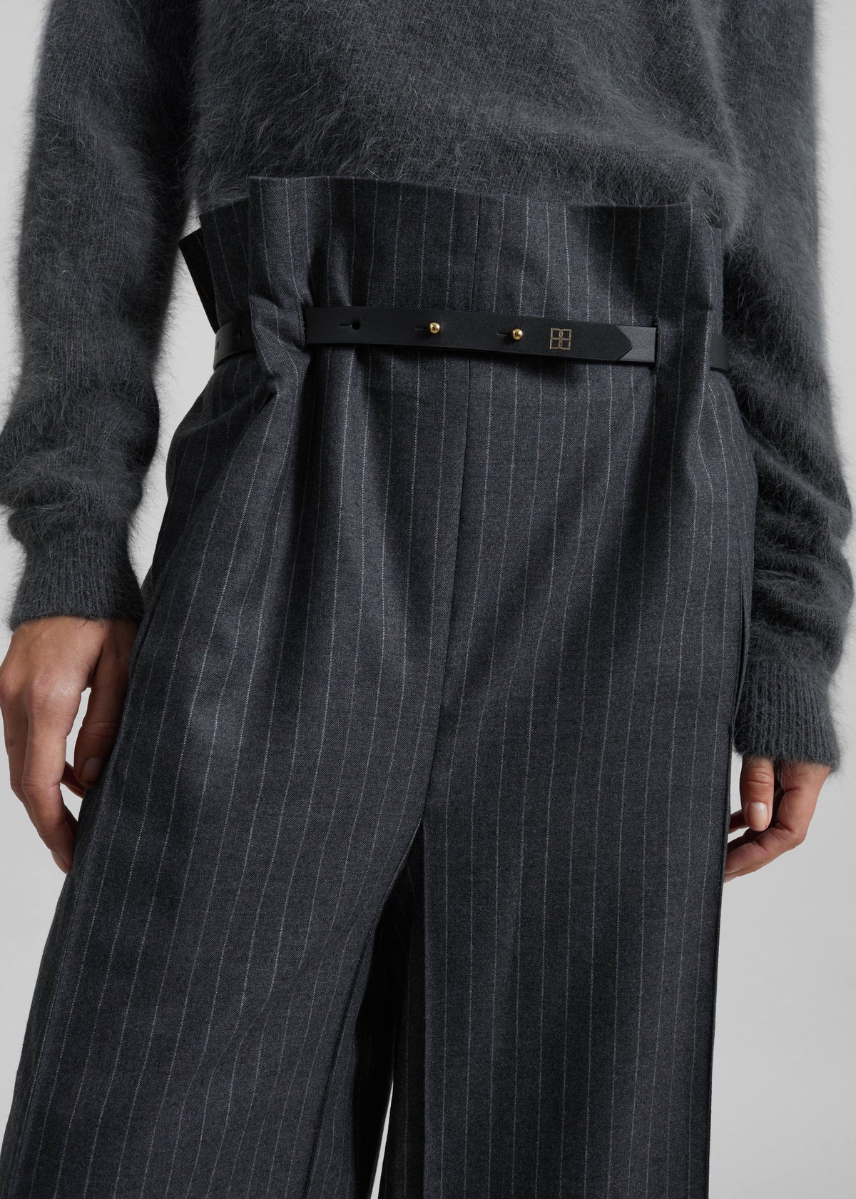 Bevza Belted Square Culottes - Dark Grey - 3