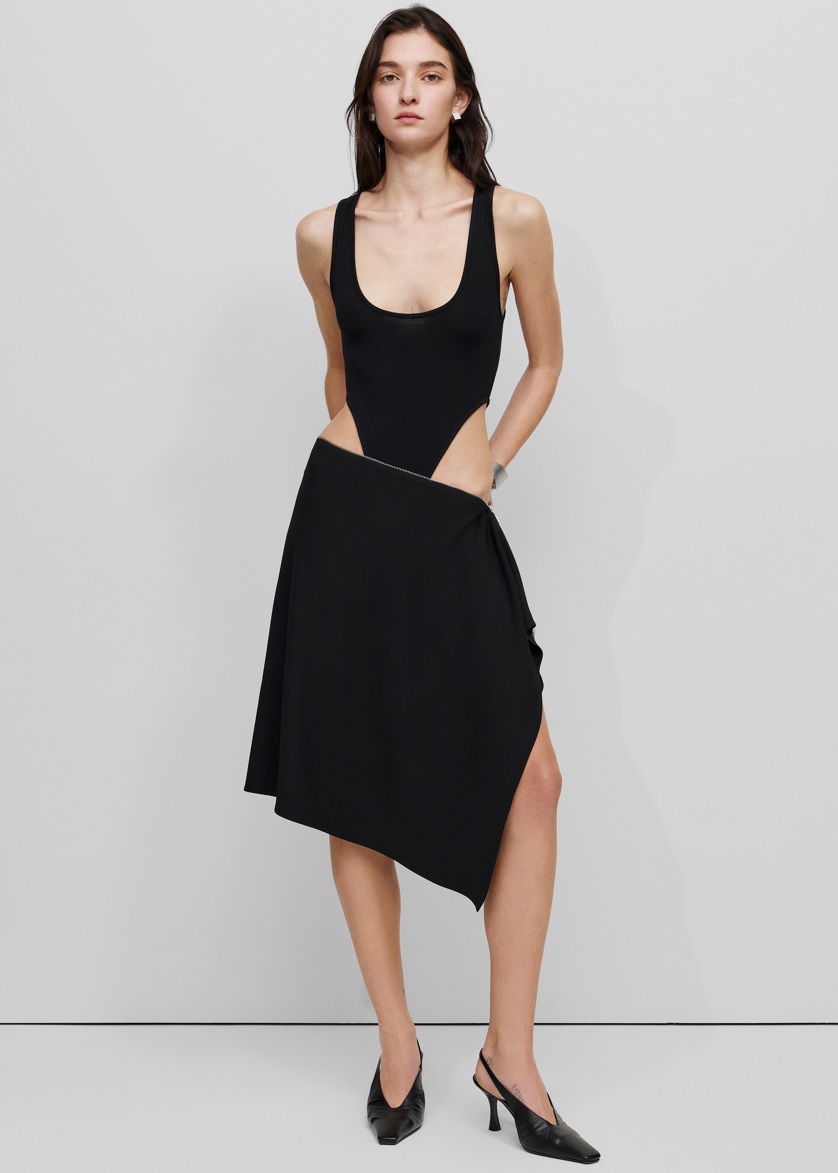 Bevza Square Skirt - Black - 1