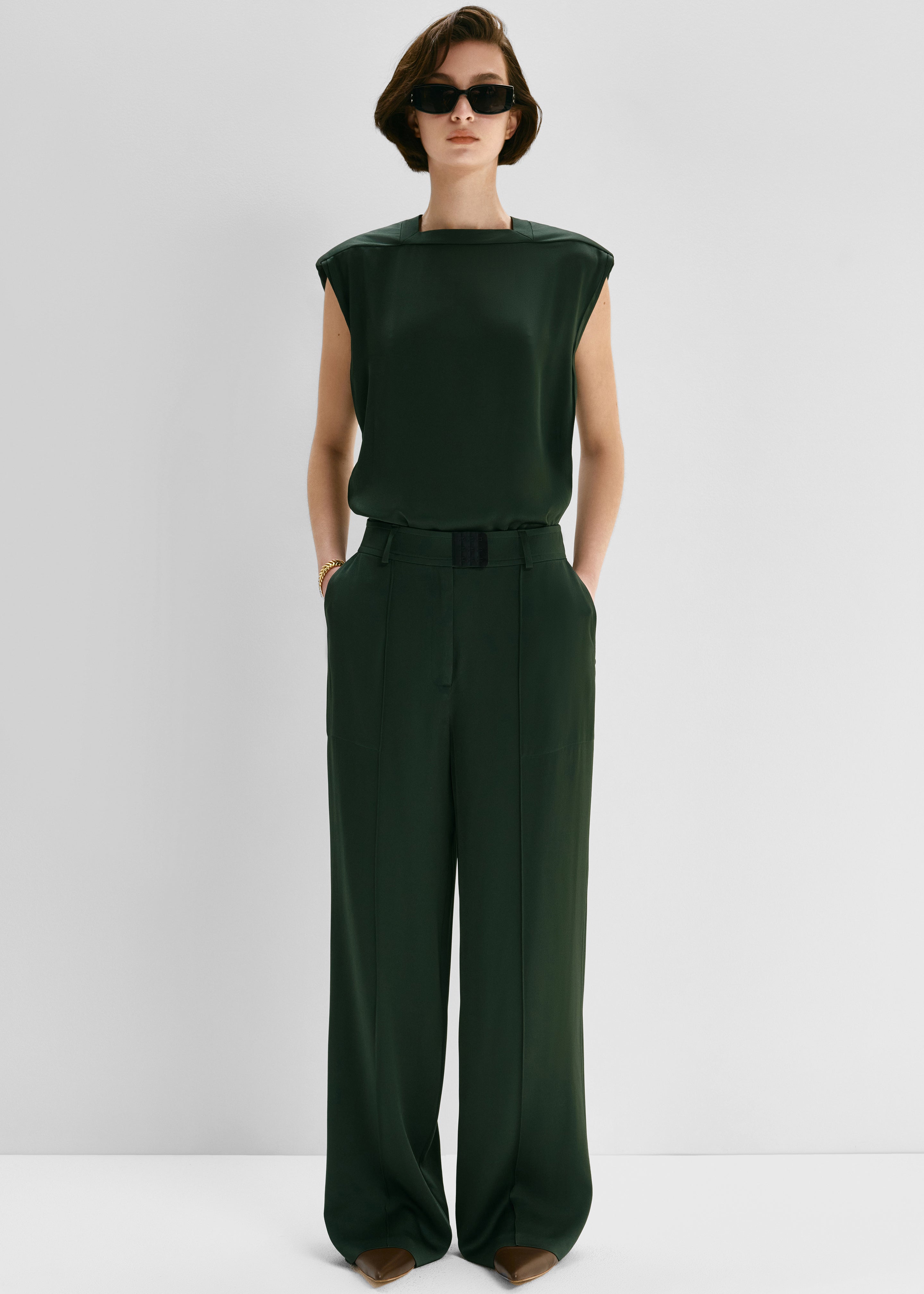Bevza Bra Closure Trousers - Dark Green - 6
