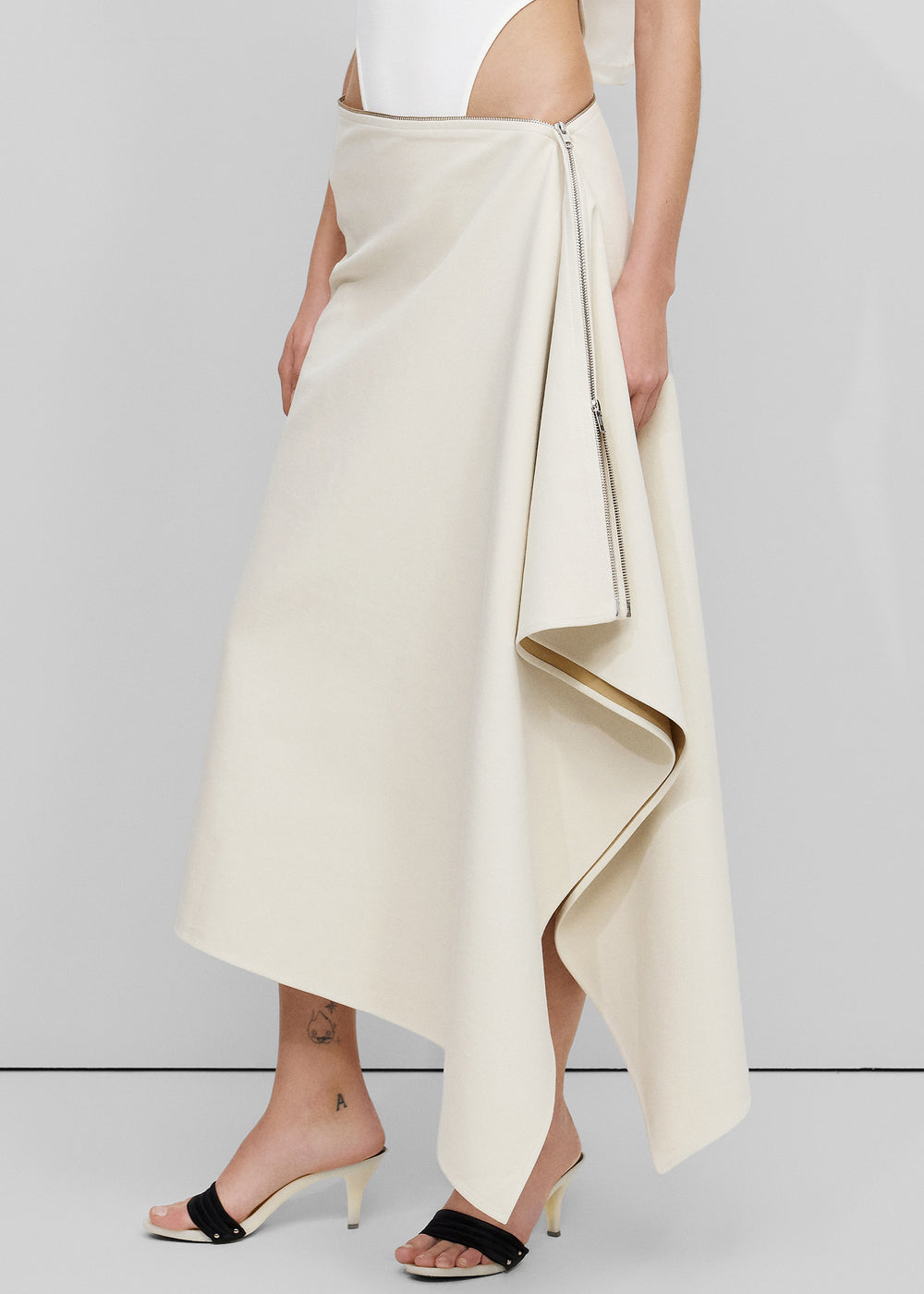 Bevza Canvas Long Skirt - Cream
