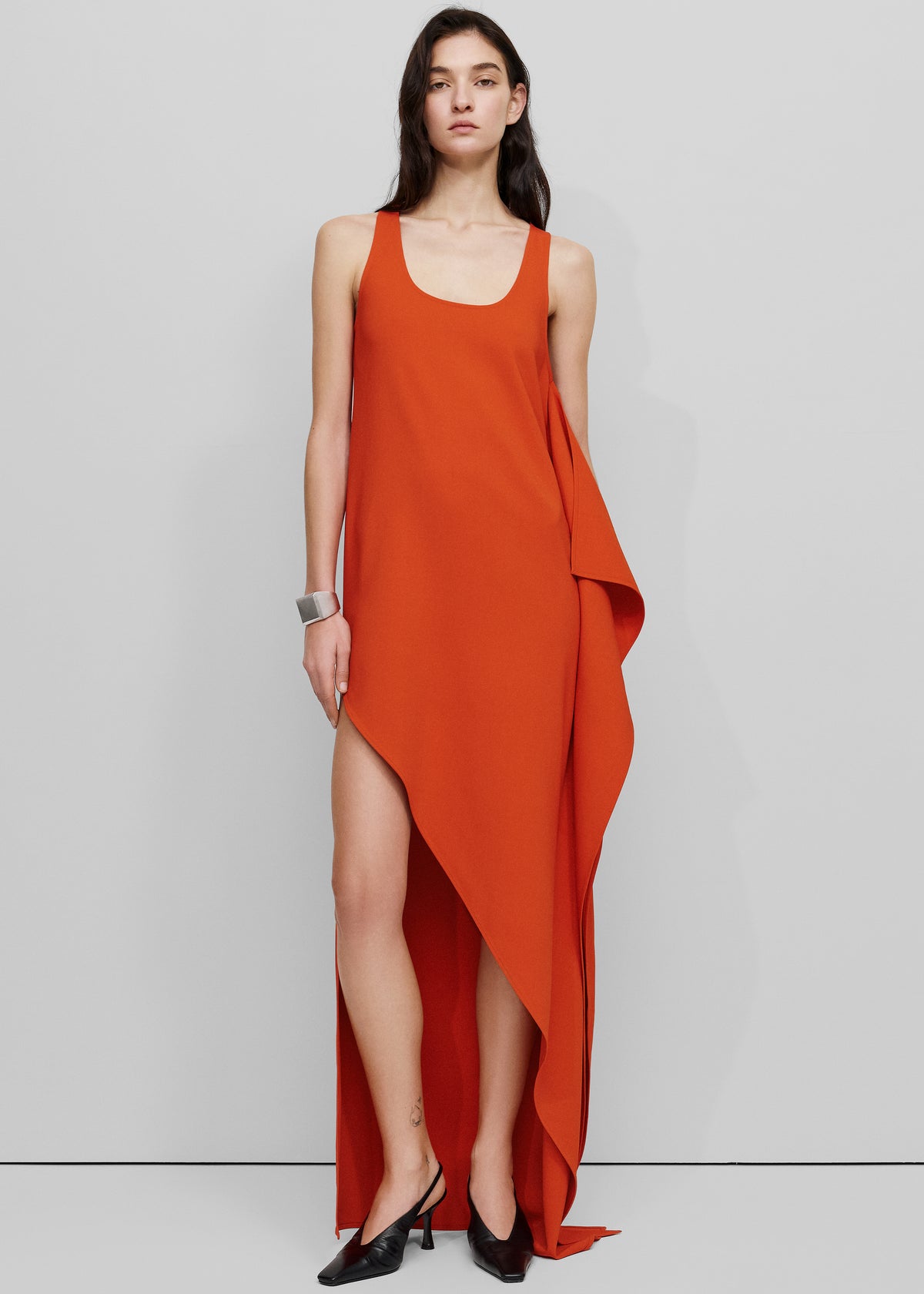 Bevza Edge Dress - Carrot Red - 3