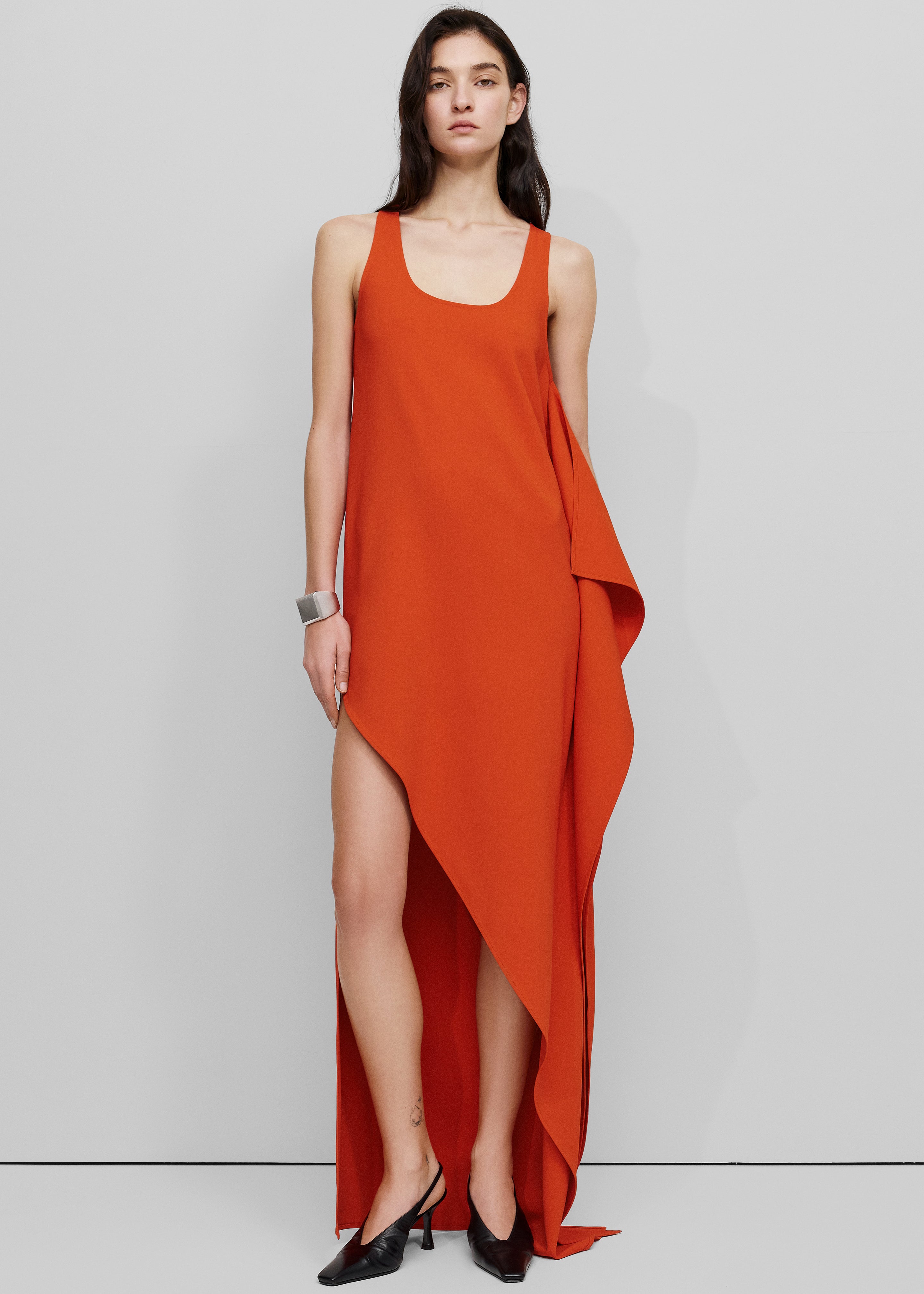 Bevza Edge Dress - Carrot Red - 3