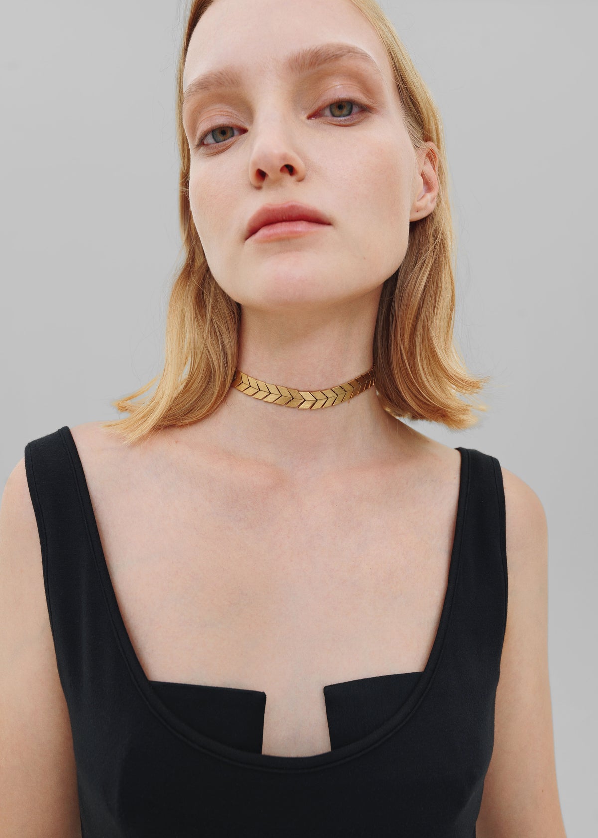 Bevza Flat Spikelet Choker - Gold The Frankie Shop Bevza Flat Spikelet Choker - Gold The Frankie Shop