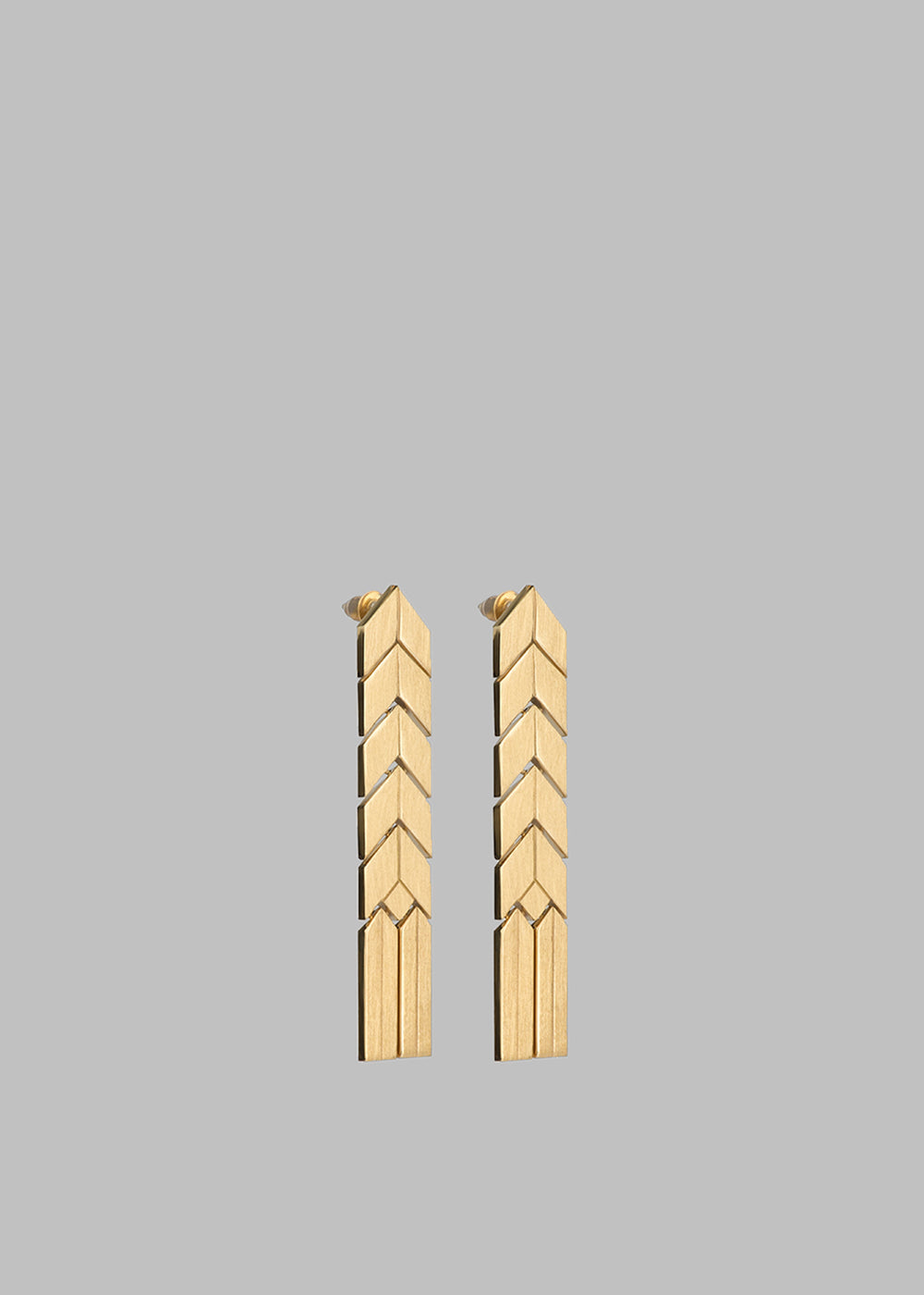 Bevza Flat Spikelet Earrings - Gold - 1