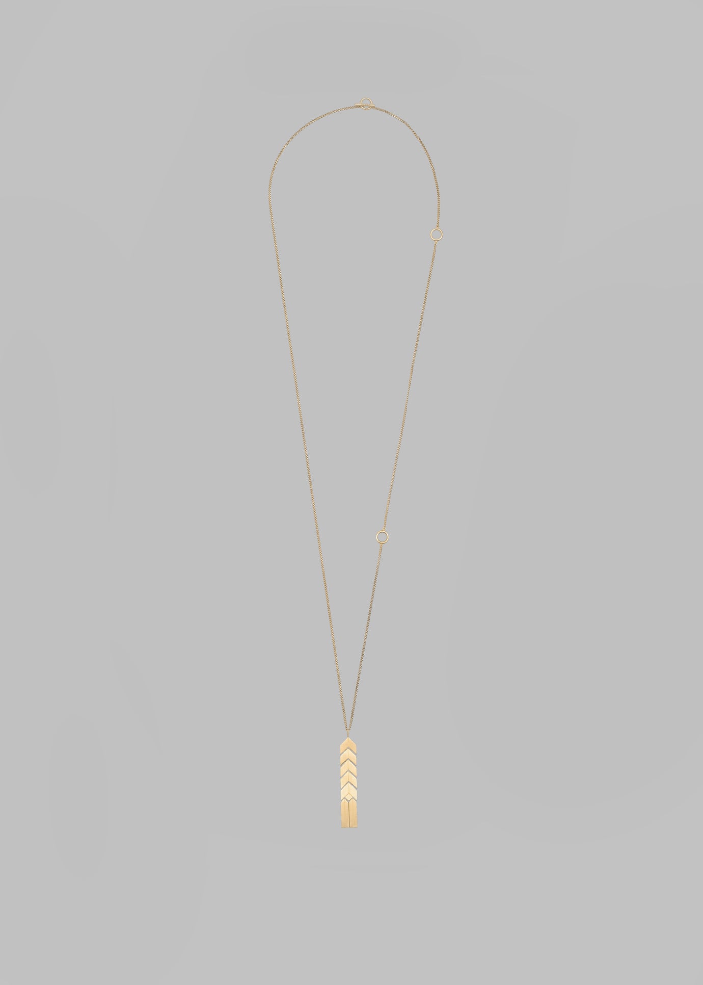 Bevza Flat Spikelet Pendant - Gold - 1