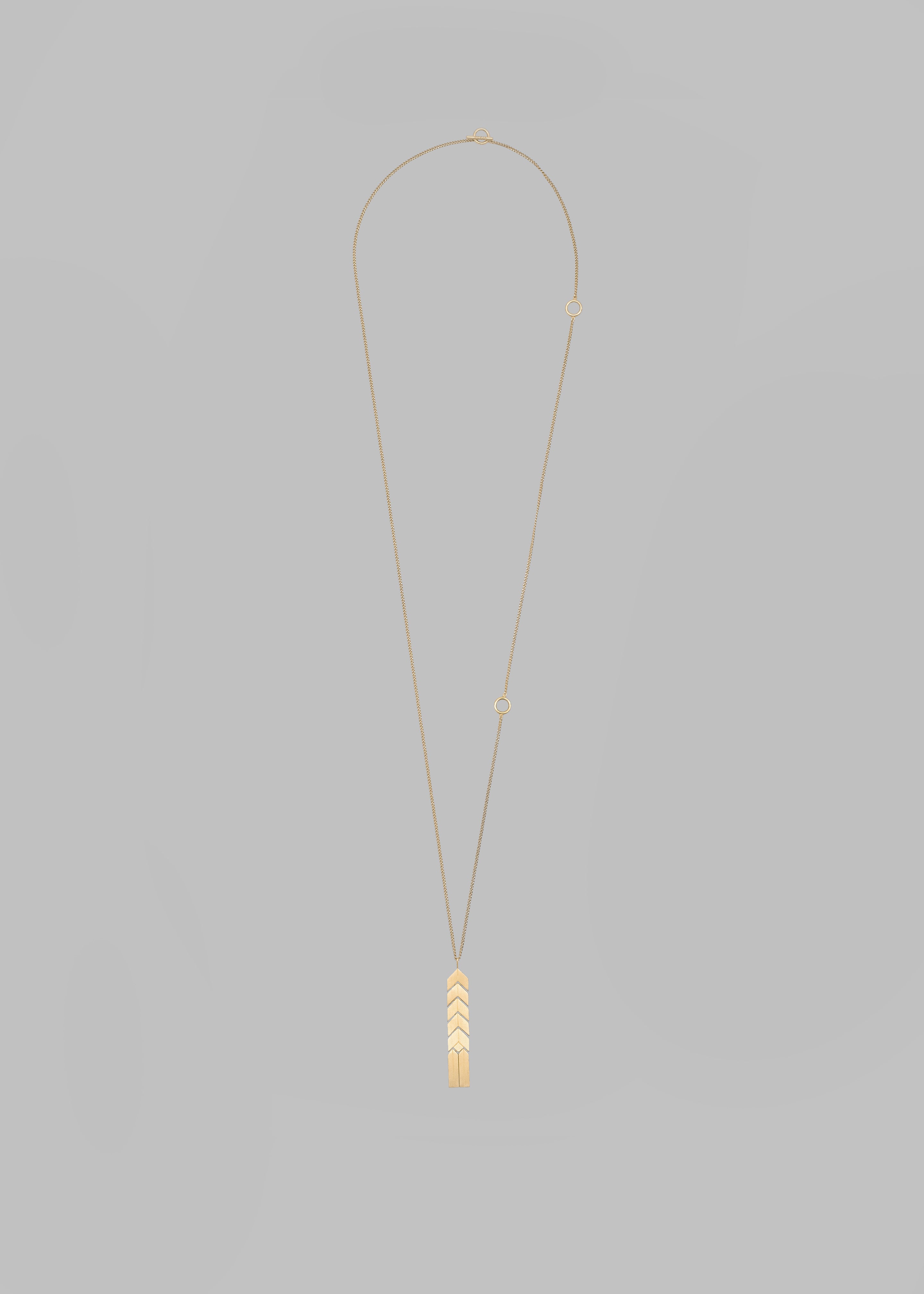 Bevza Flat Spikelet Pendant - Gold - 2