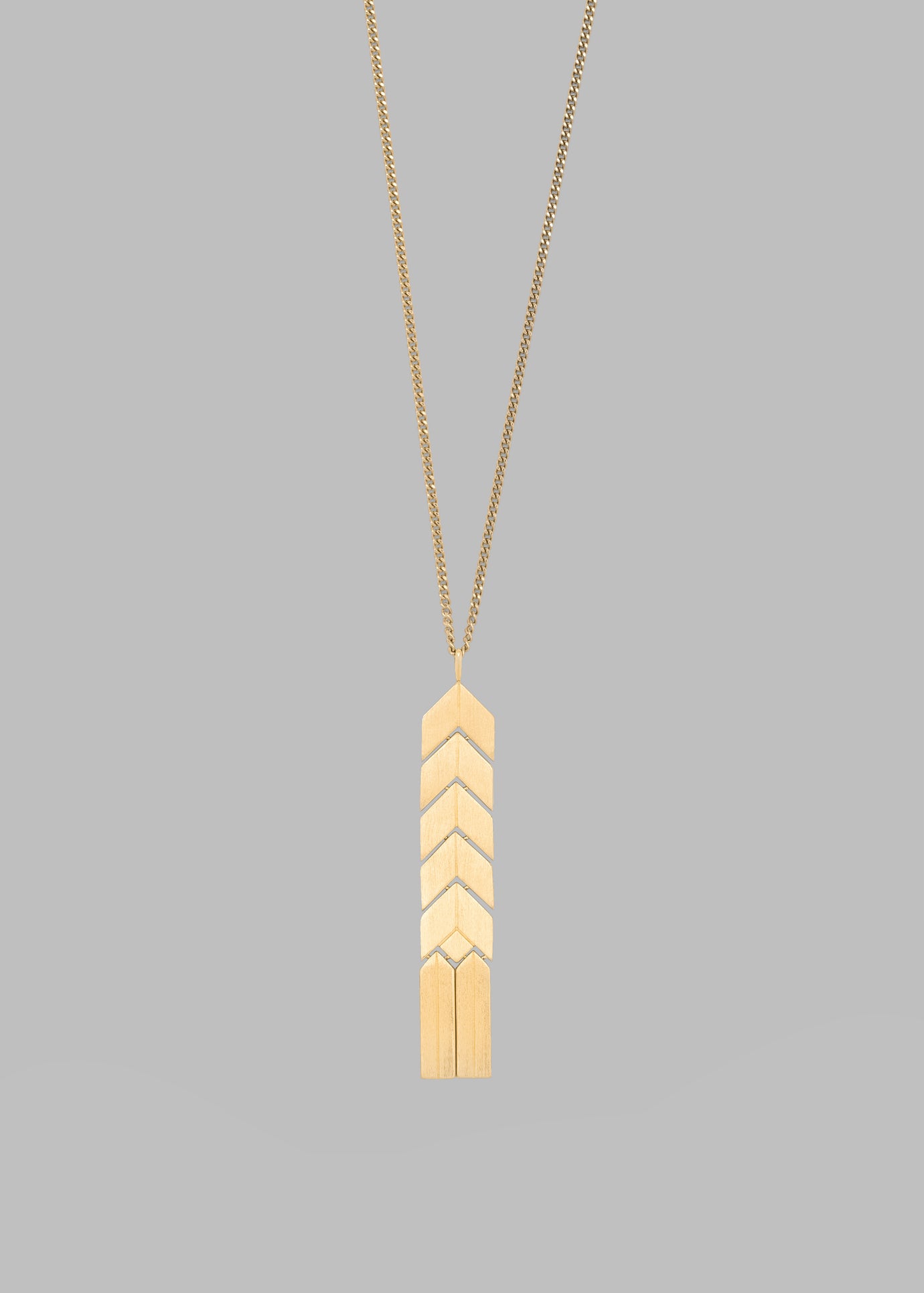 Bevza Flat Spikelet Pendant - Gold