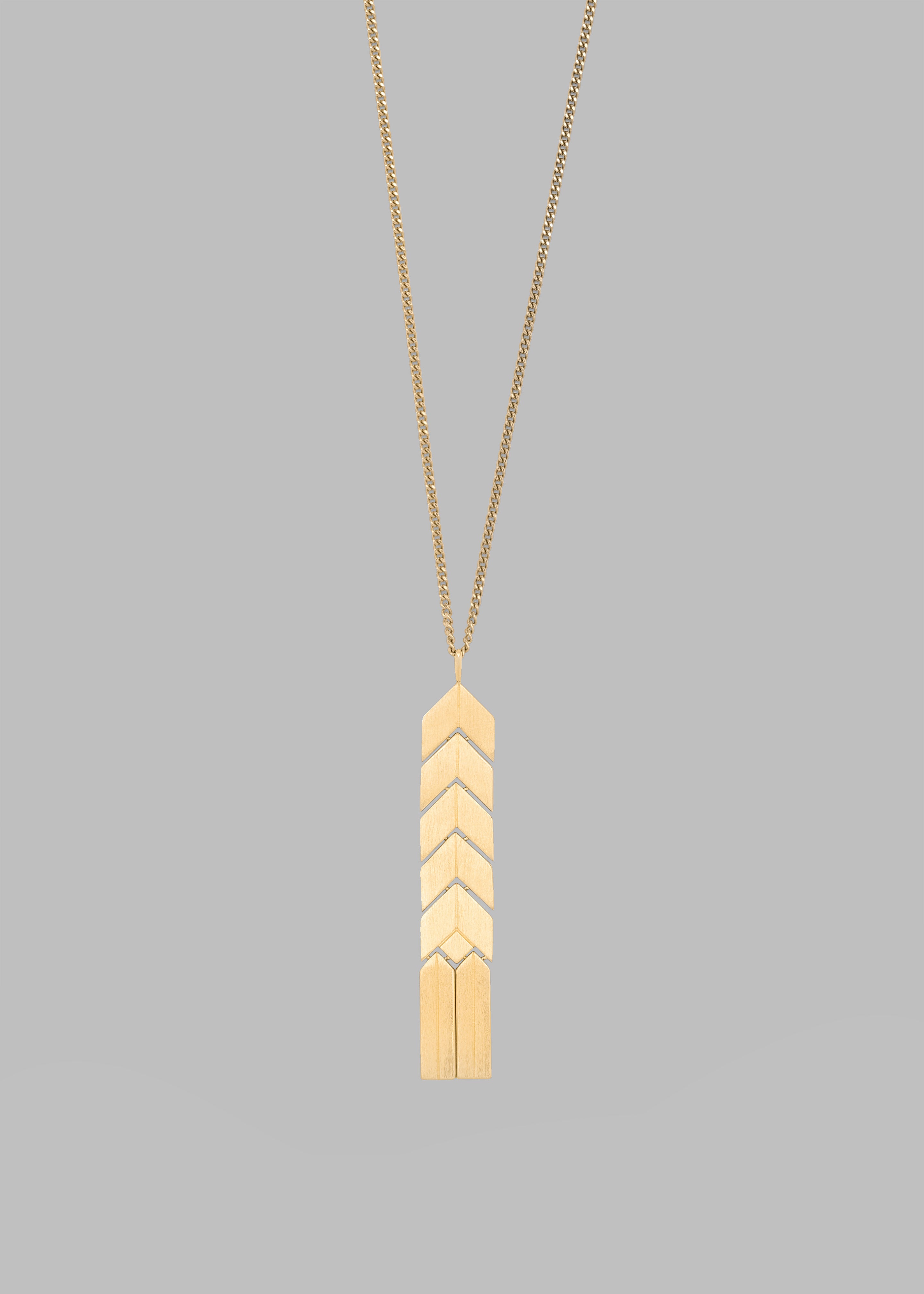 Bevza Flat Spikelet Pendant - Gold - 1