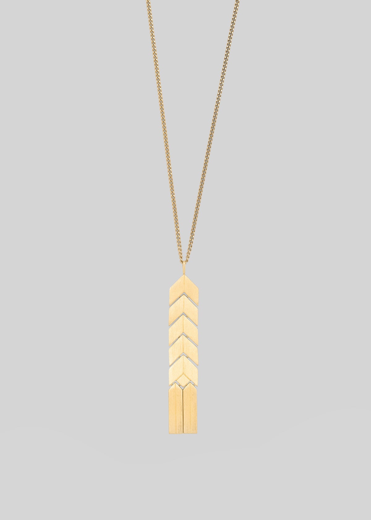 Bevza Flat Spikelet Pendant - Gold - 1
