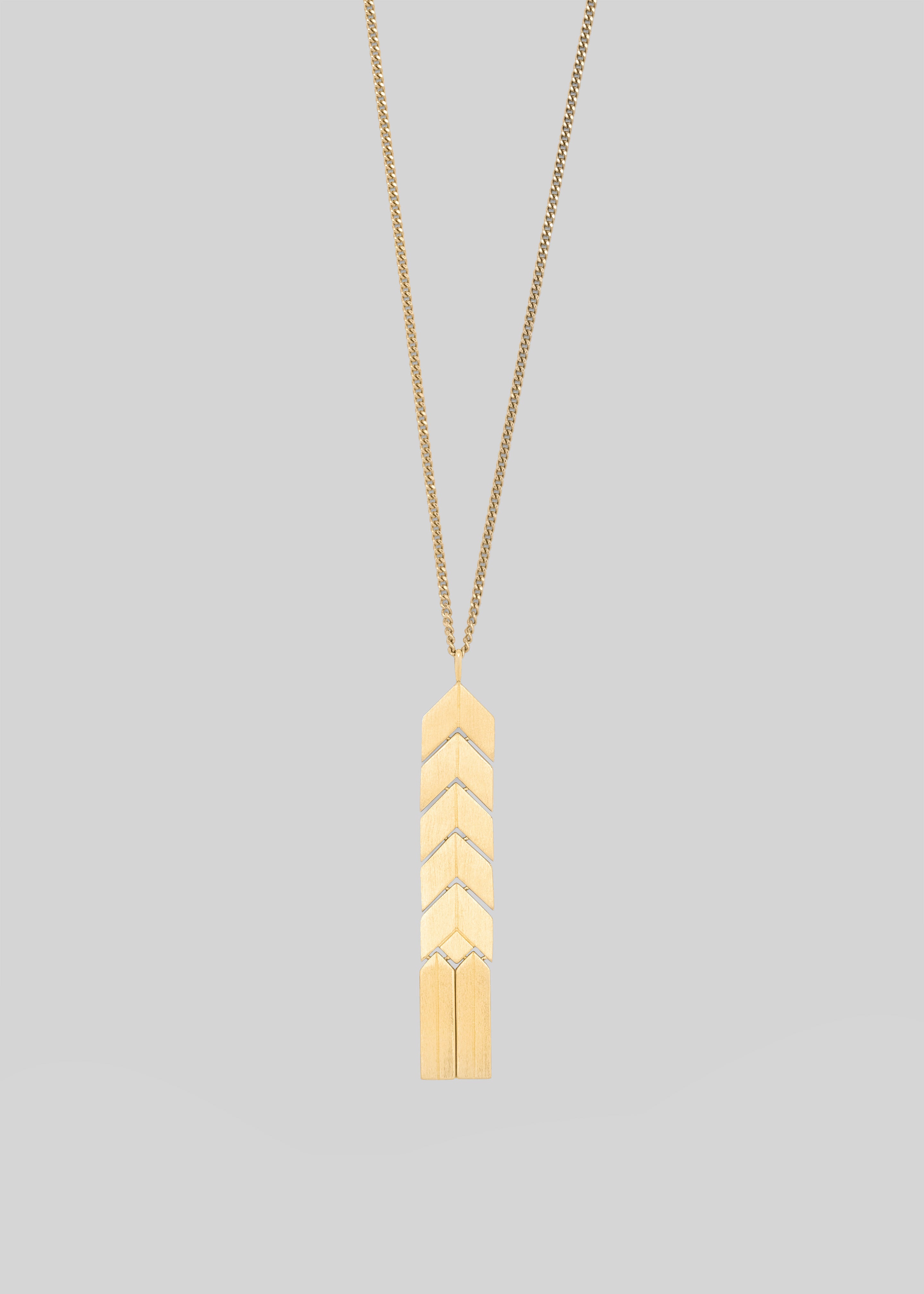 Bevza Flat Spikelet Pendant - Gold - 1