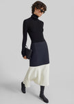 Bevza Godet Skirt - Black/Vanilla