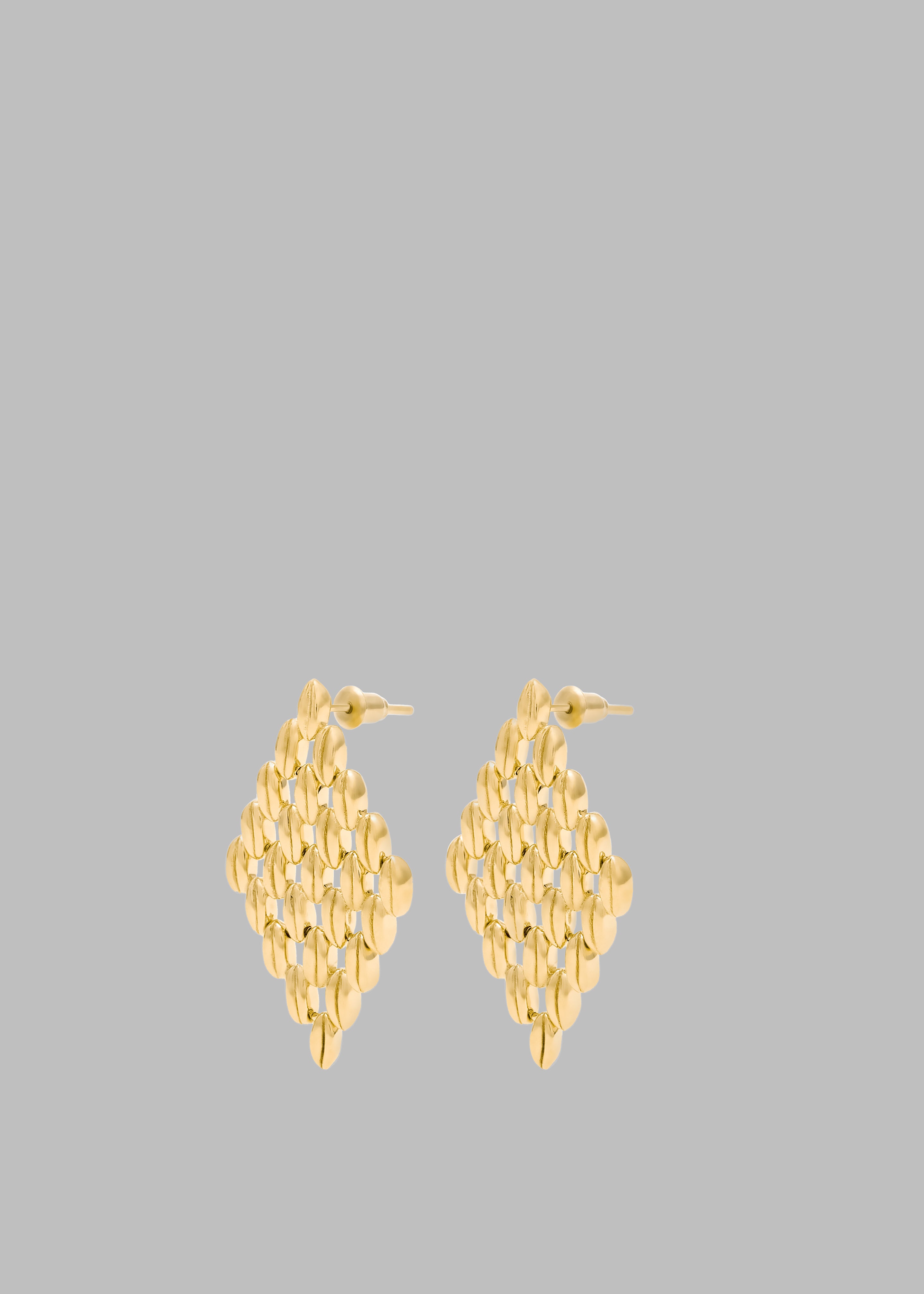 Bevza Grains Big Rhomb Earrings - Gold - 3